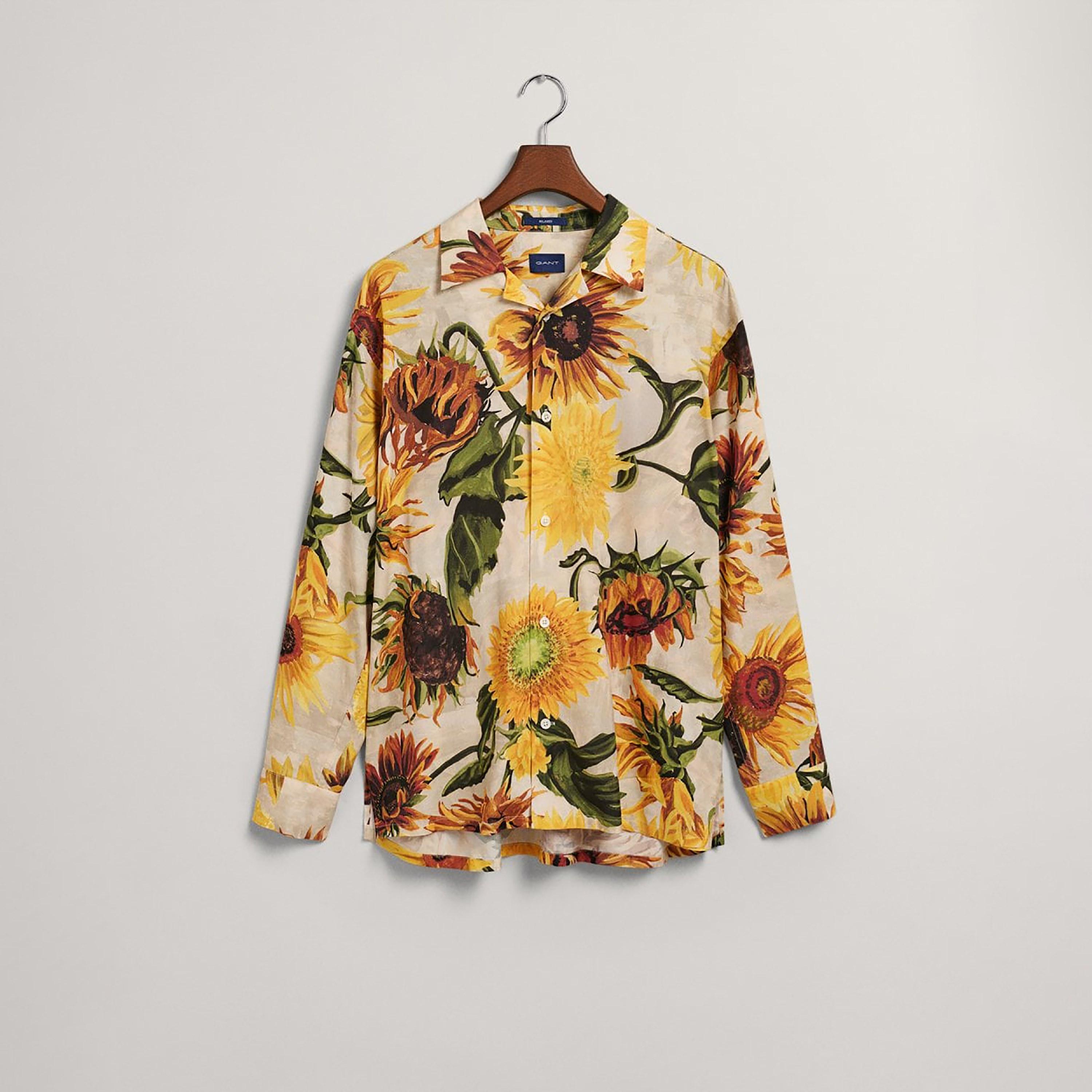 Gant Relaxed Fit Floral Print Collared Long Sleeves Men's Shirt-men-clothing-shirts-image-5