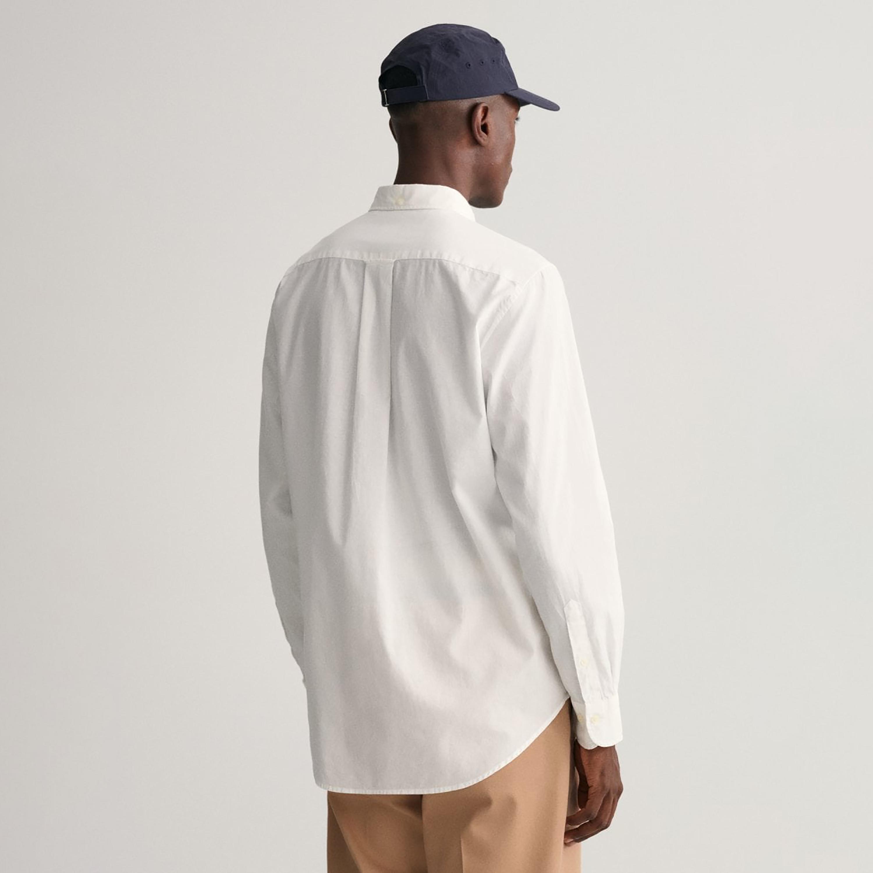 Gant Logo Detail Button Down Collar Long Sleeves Shirt with Patch Pocket-men-clothing-shirts-image-4