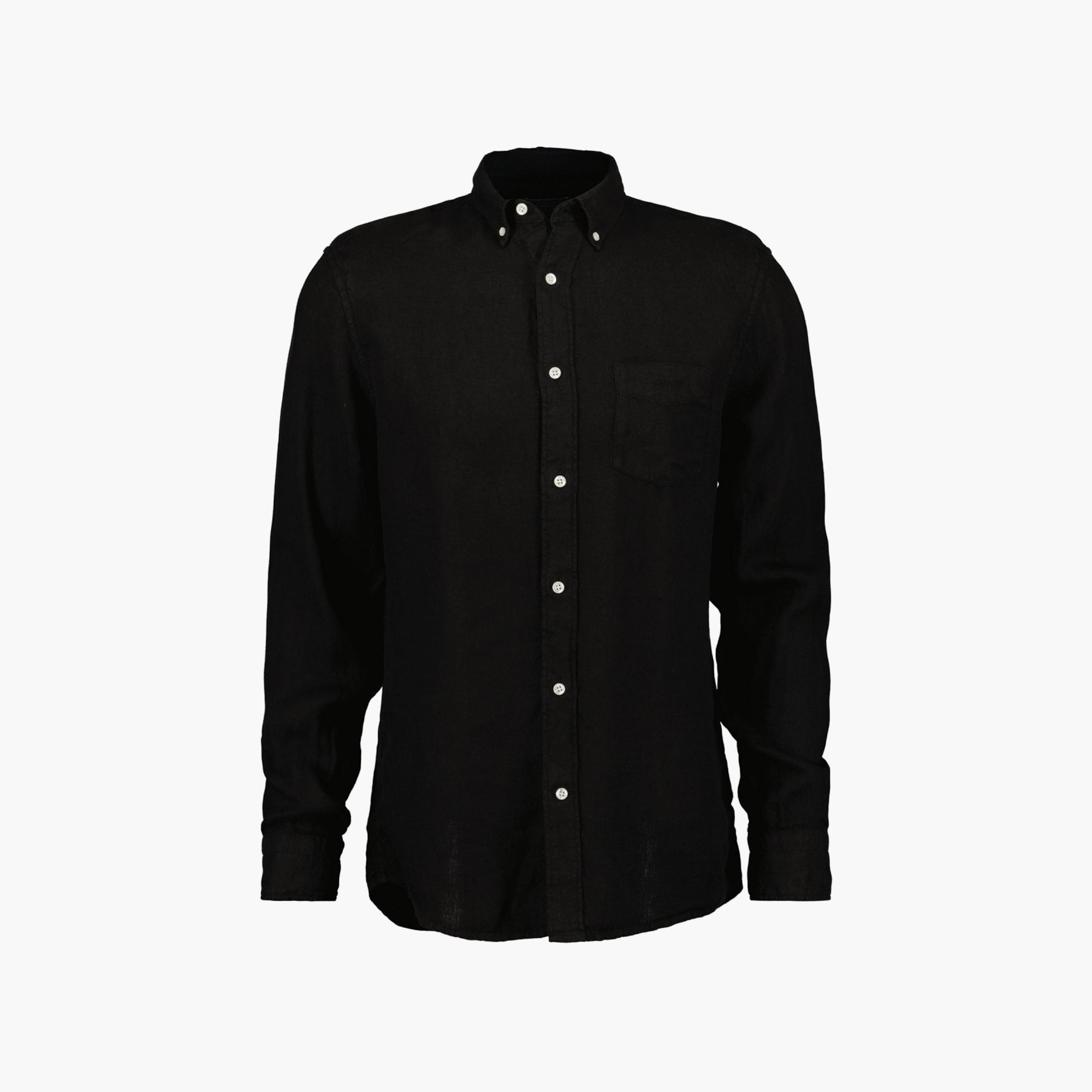 Gant Logo Detail Button Down Collar Long Sleeves Shirt with Patch Pocket-men-clothing-shirts-image-1
