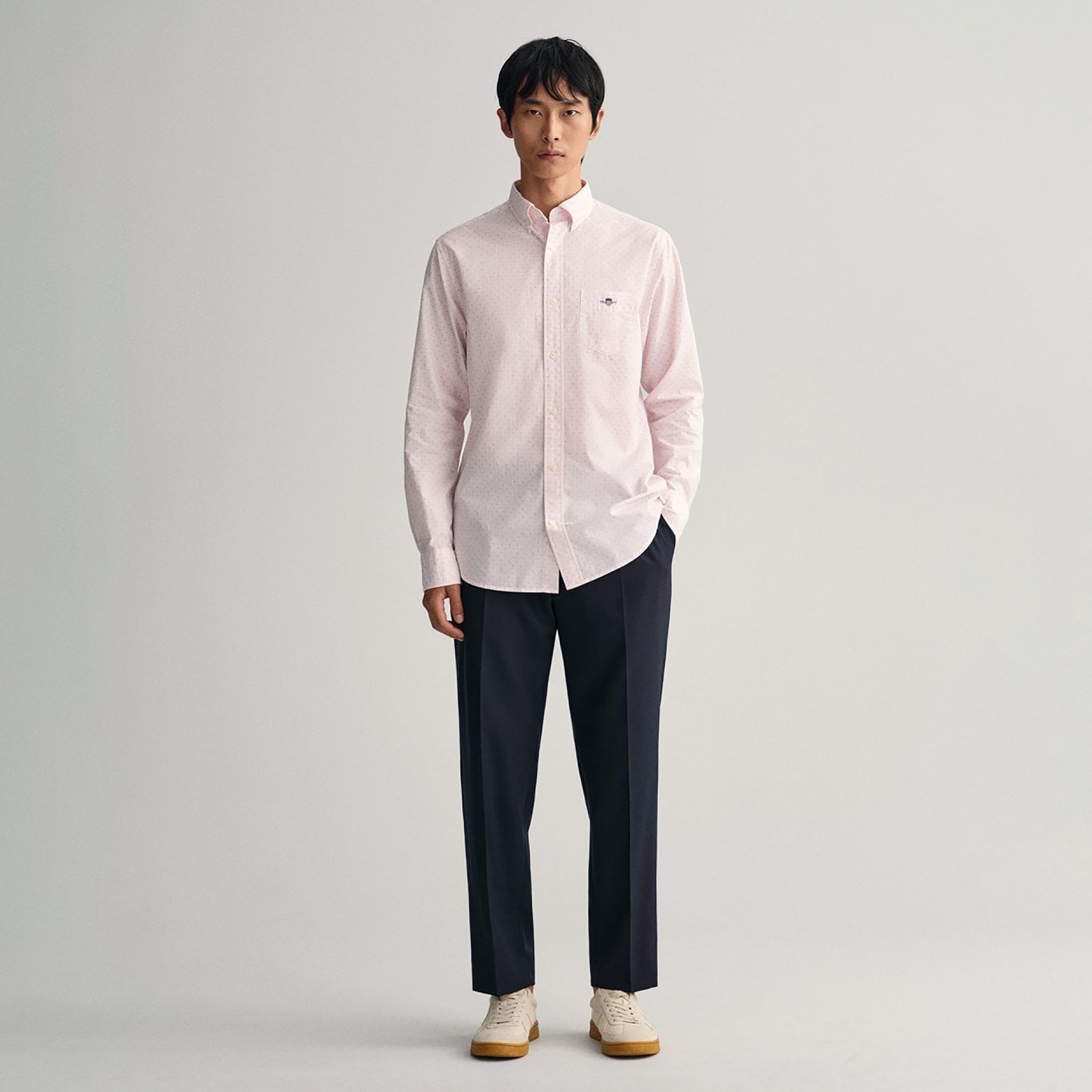 Gant Banker Dot Button Down Collar Long Sleeves Shirt with Patch Pocket-men-clothing-shirts-image-2
