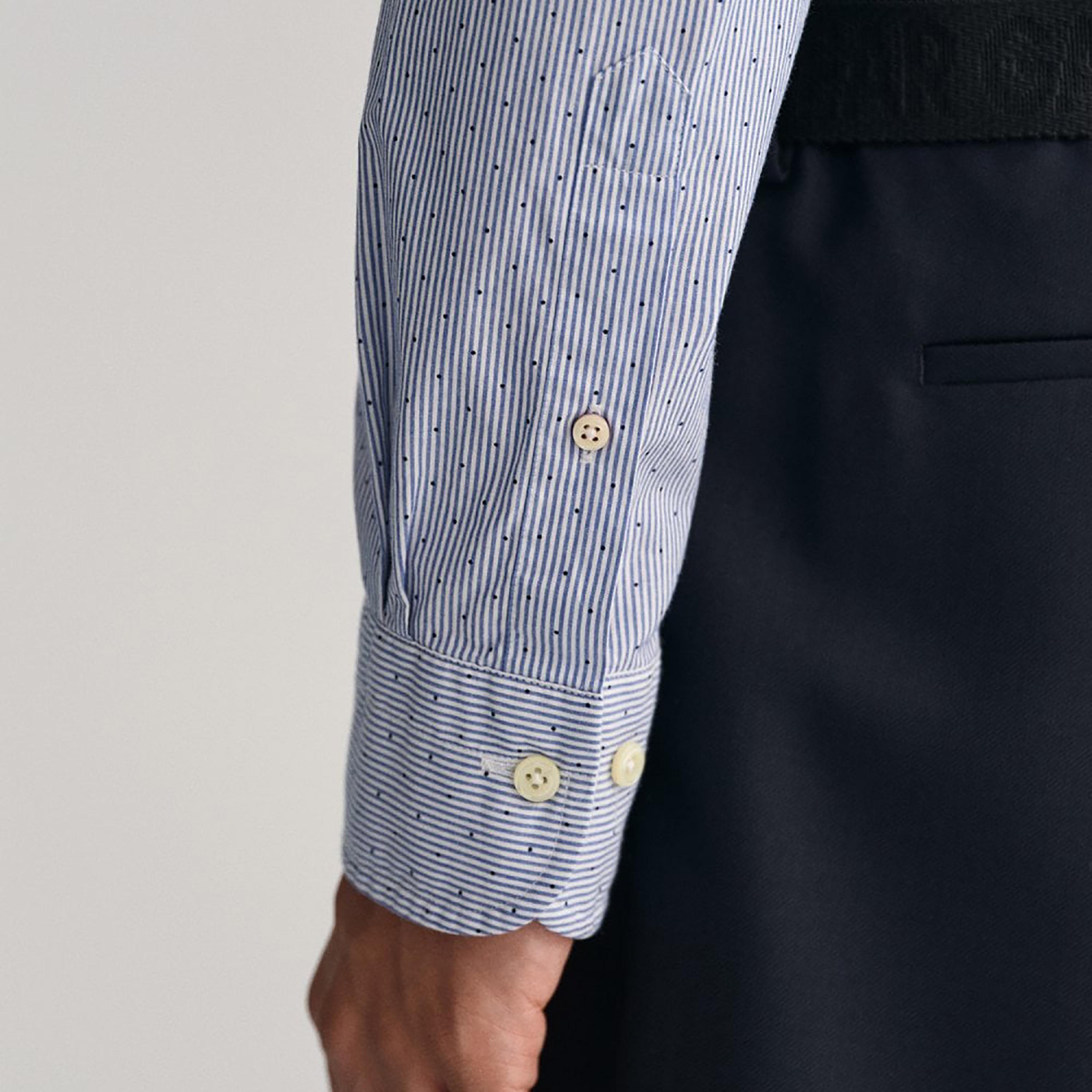 Gant Banker Dot Button Down Collar Long Sleeves Shirt with Patch Pocket-men-clothing-shirts-image-3