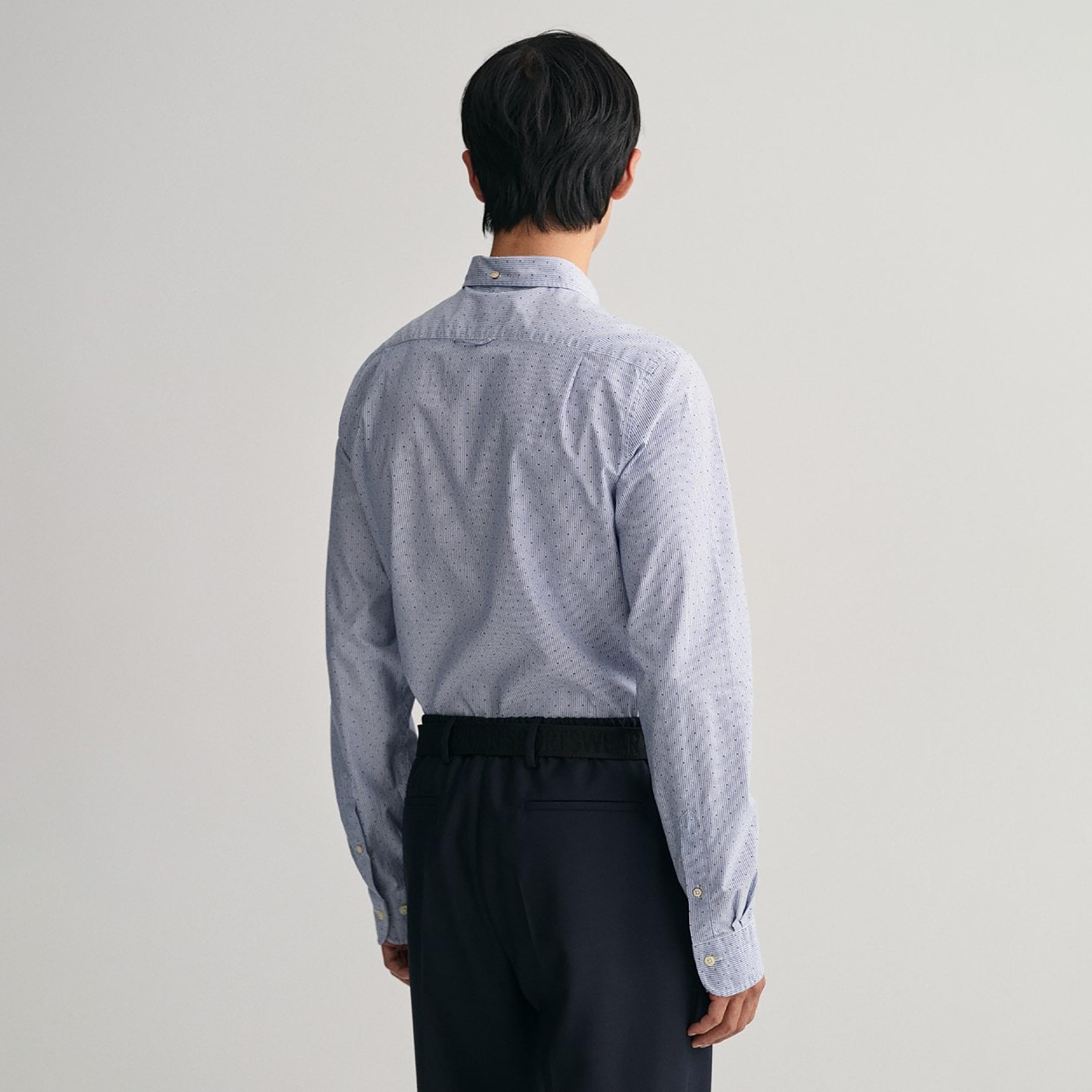 Gant Banker Dot Button Down Collar Long Sleeves Shirt with Patch Pocket-men-clothing-shirts-image-4