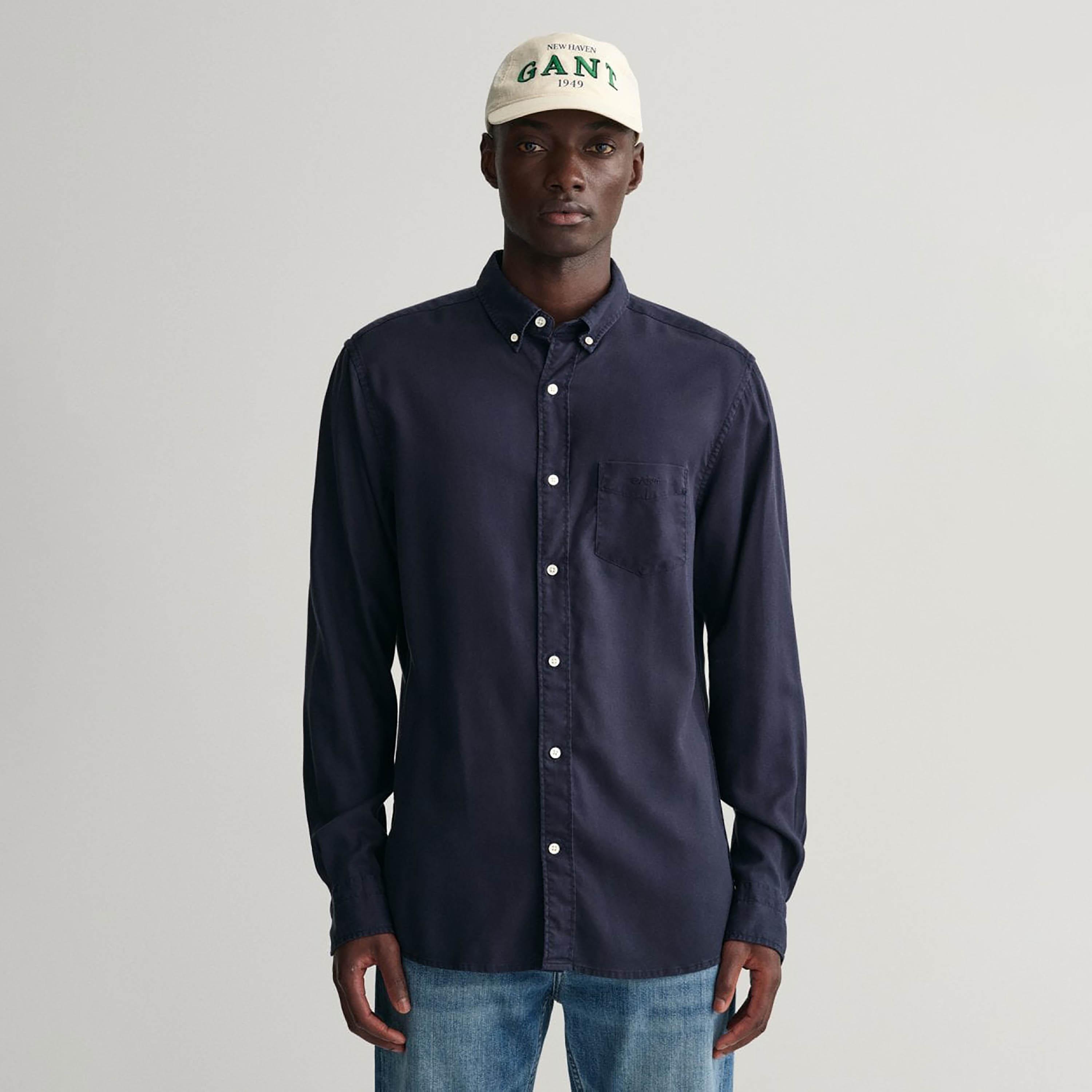 Gant Regular Fit Plain Collared Long Sleeves Men's Shirt-men-clothing-shirts-image-1