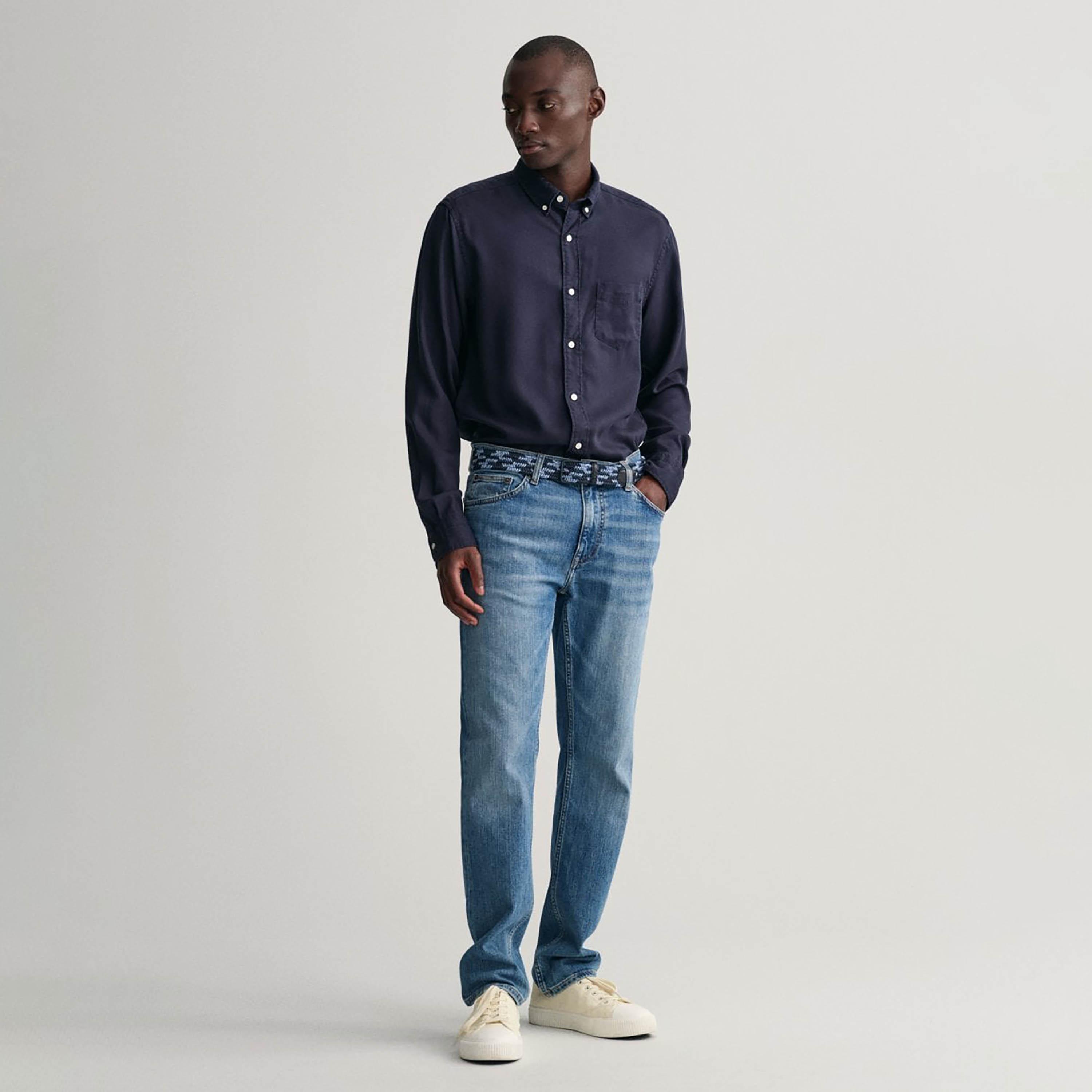 Gant Regular Fit Plain Collared Long Sleeves Men's Shirt-men-clothing-shirts-image-2