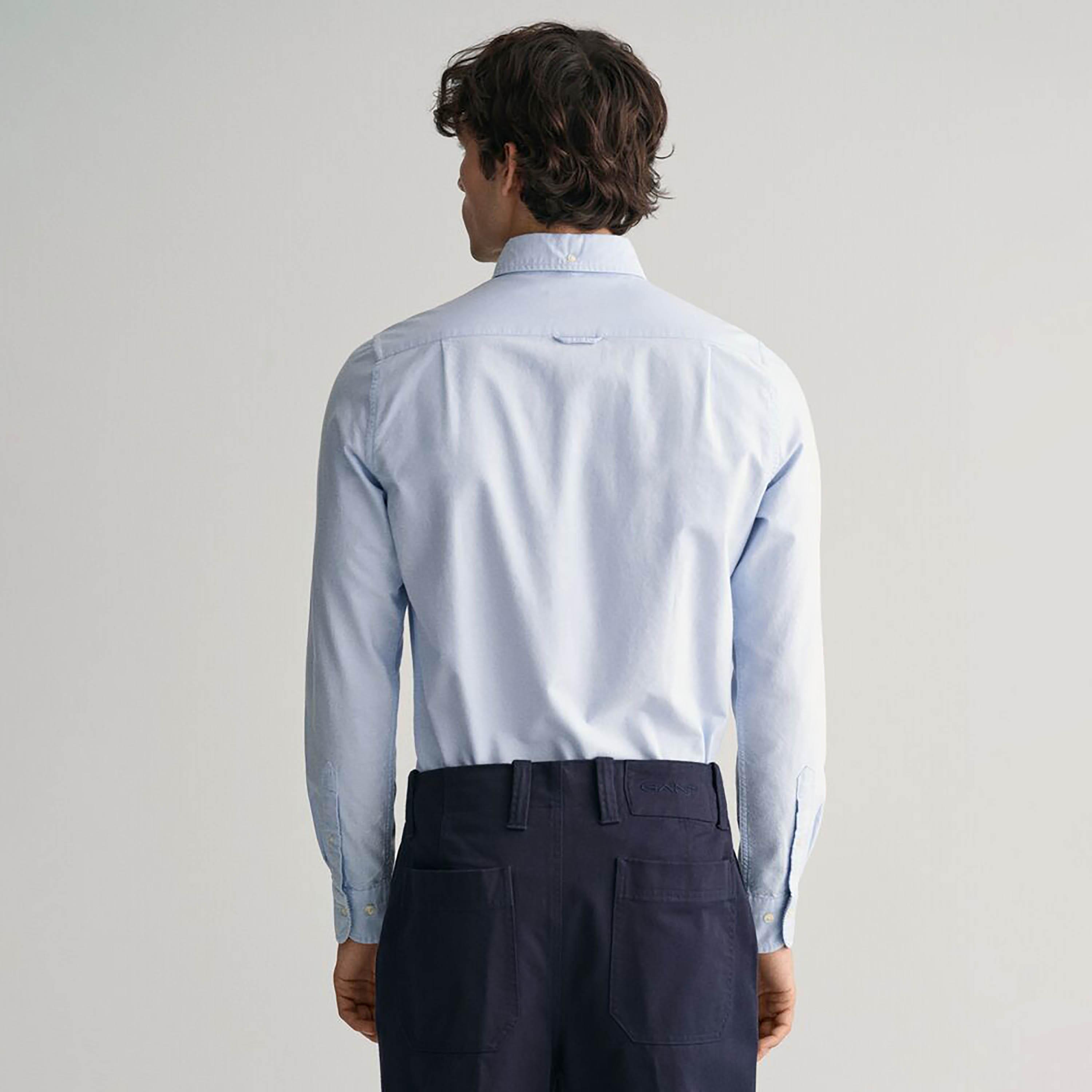 Gant Slim Fit Plain Button-Down Collar Long Sleeves Men's Shirt-men-clothing-shirts-image-9