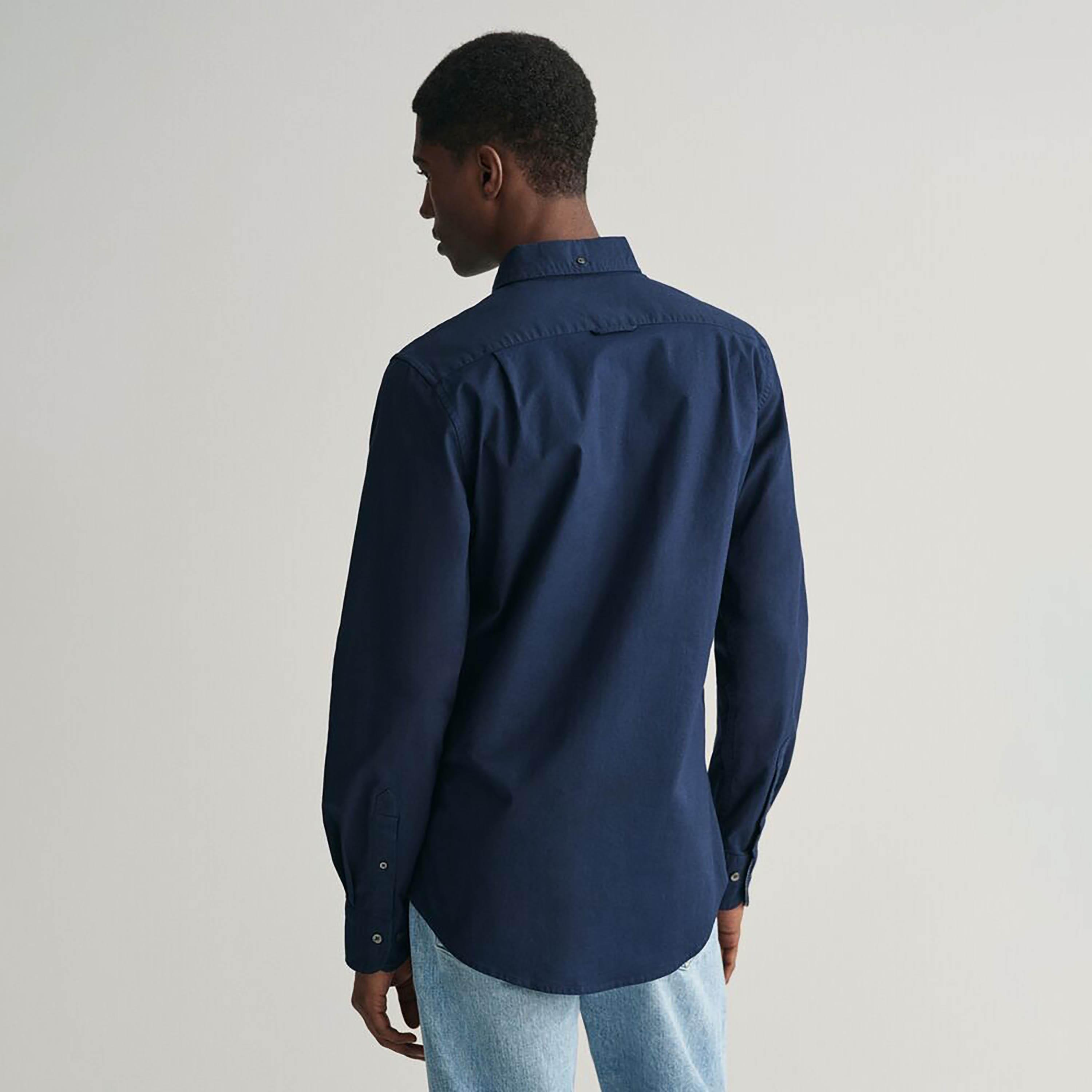 Gant Slim Fit Plain Button-Down Collar Long Sleeves Men's Shirt-men-clothing-shirts-image-4