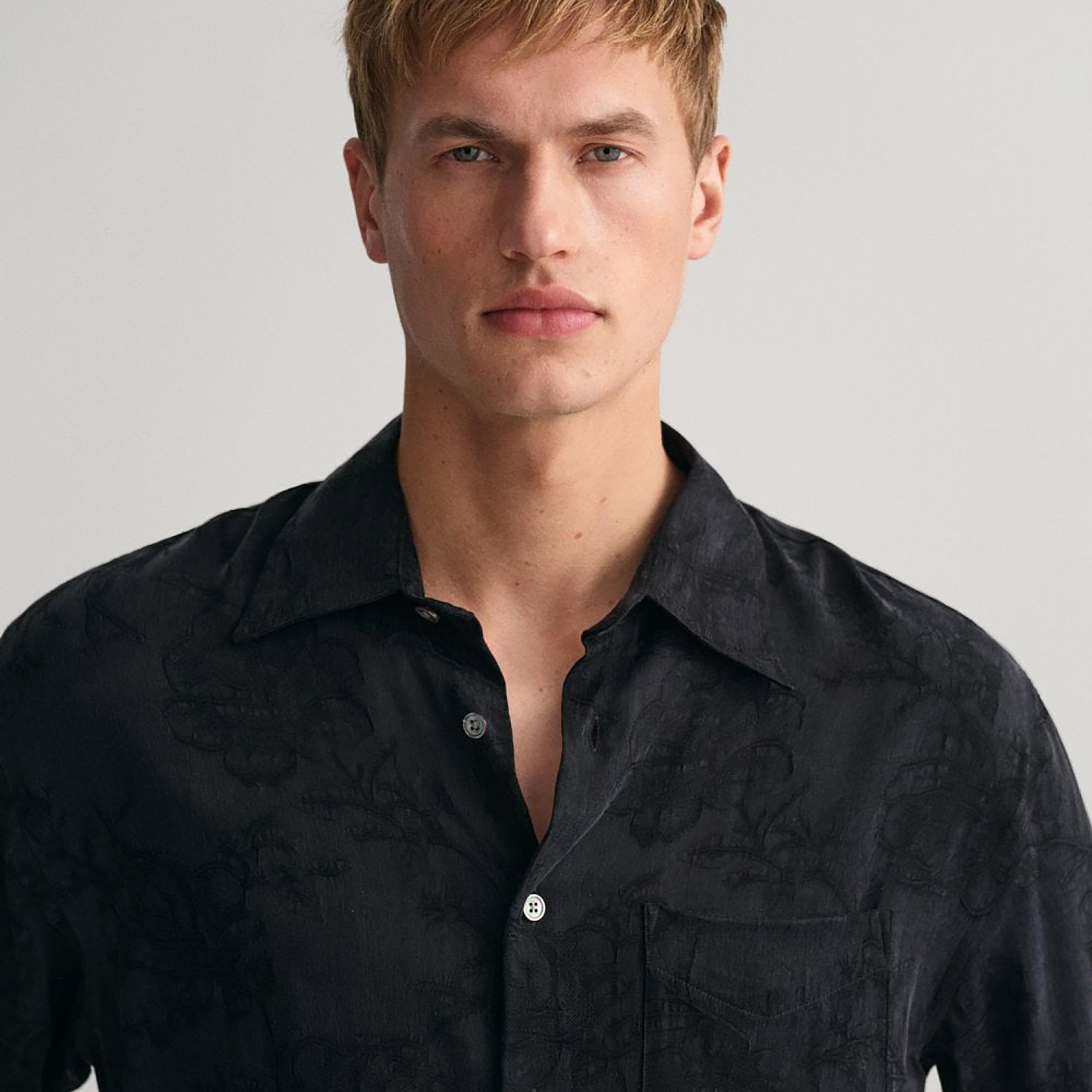 قميص من جانت بأكمام طويلة وياقة زهرية بالكامل مع جيب رقعة-men-clothing-shirts-image-3