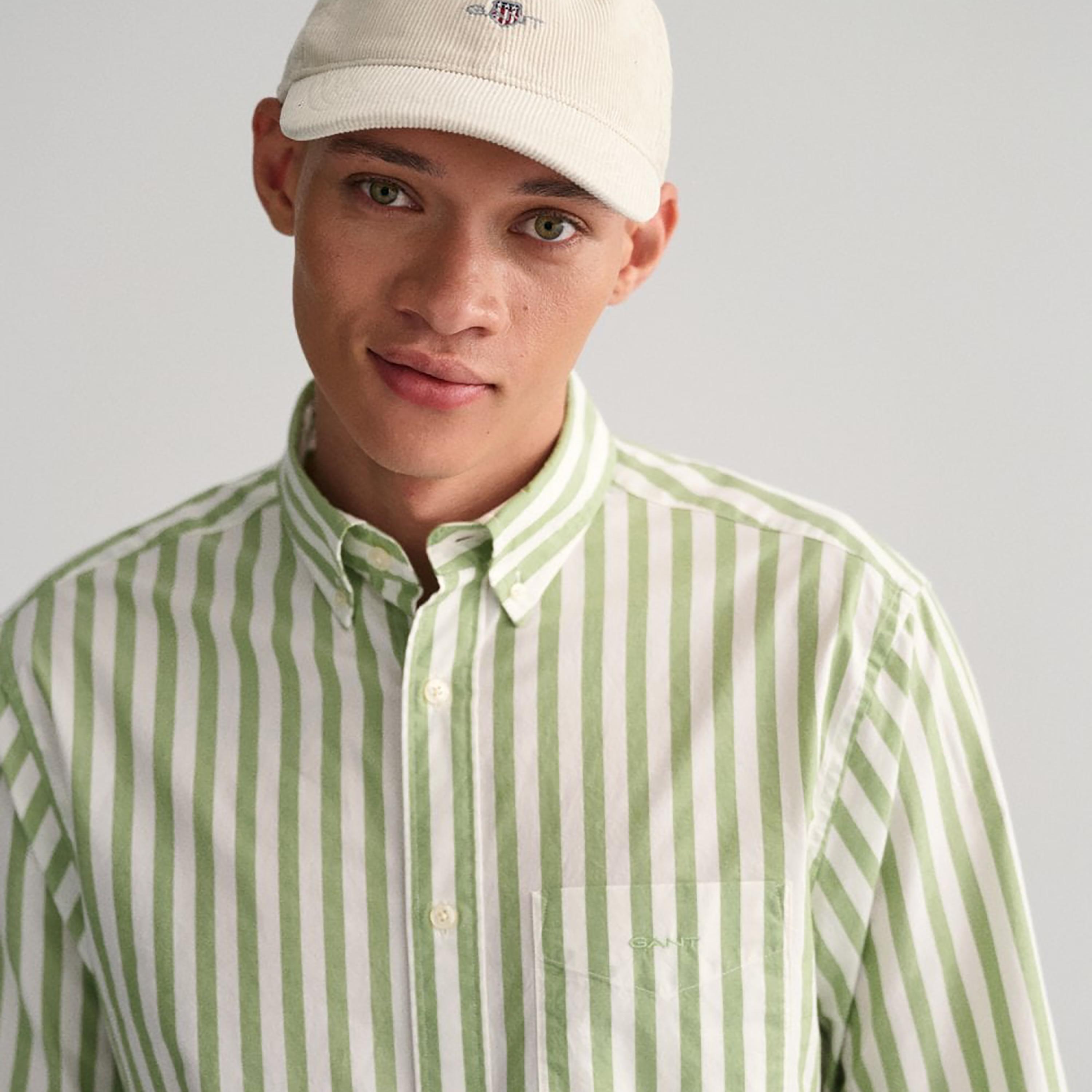 Gant Striped Button Down Collar Long Sleeves Shirt with Patch Pocket-men-clothing-shirts-image-3