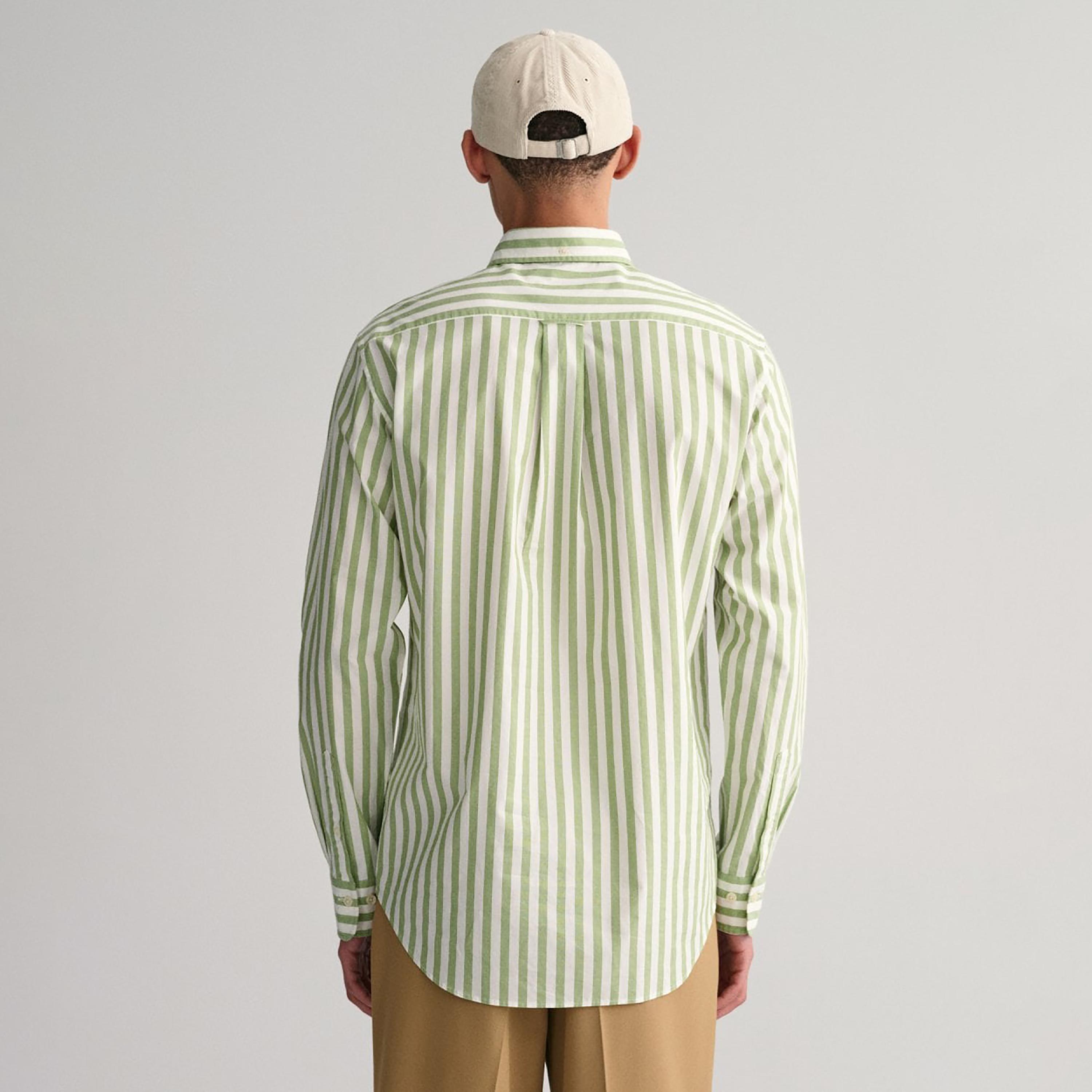 Gant Striped Button Down Collar Long Sleeves Shirt with Patch Pocket-men-clothing-shirts-image-4