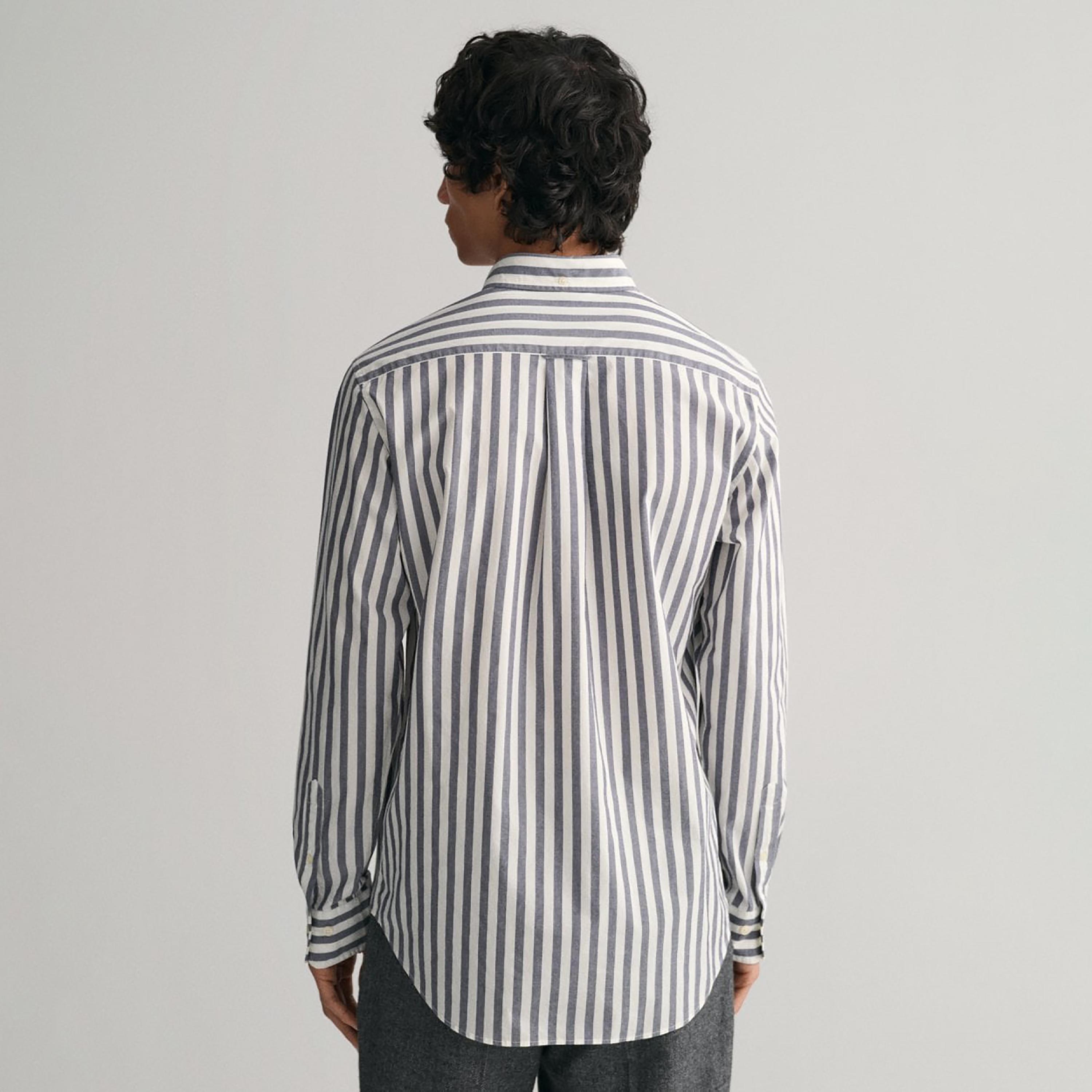 Gant Striped Button Down Collar Long Sleeves Shirt with Patch Pocket-men-clothing-shirts-image-4