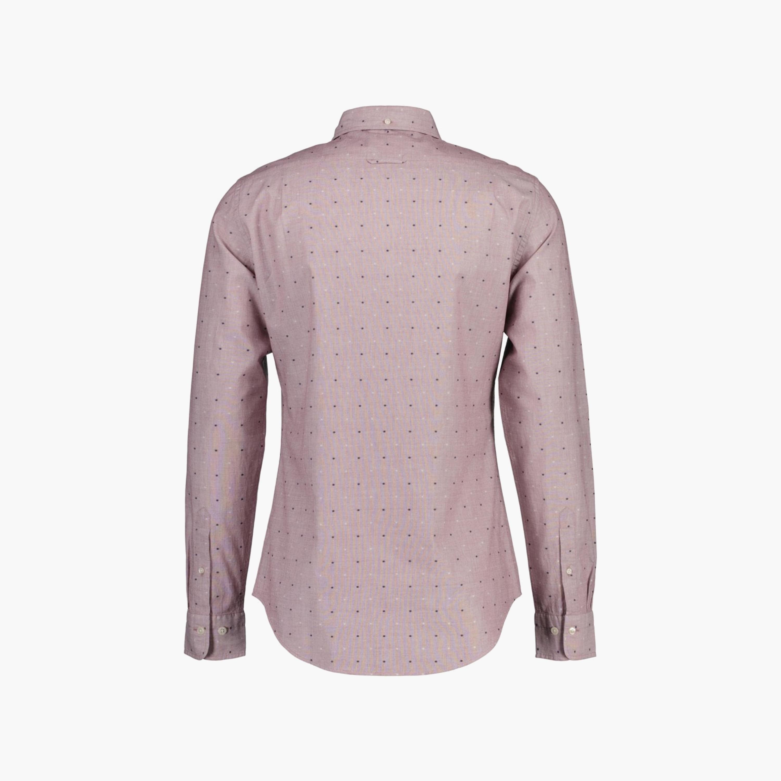 قميص من جانت بطبعة منقطة وأكمام طويلة وياقة بأزرار سفلية-men-clothing-shirts-image-2