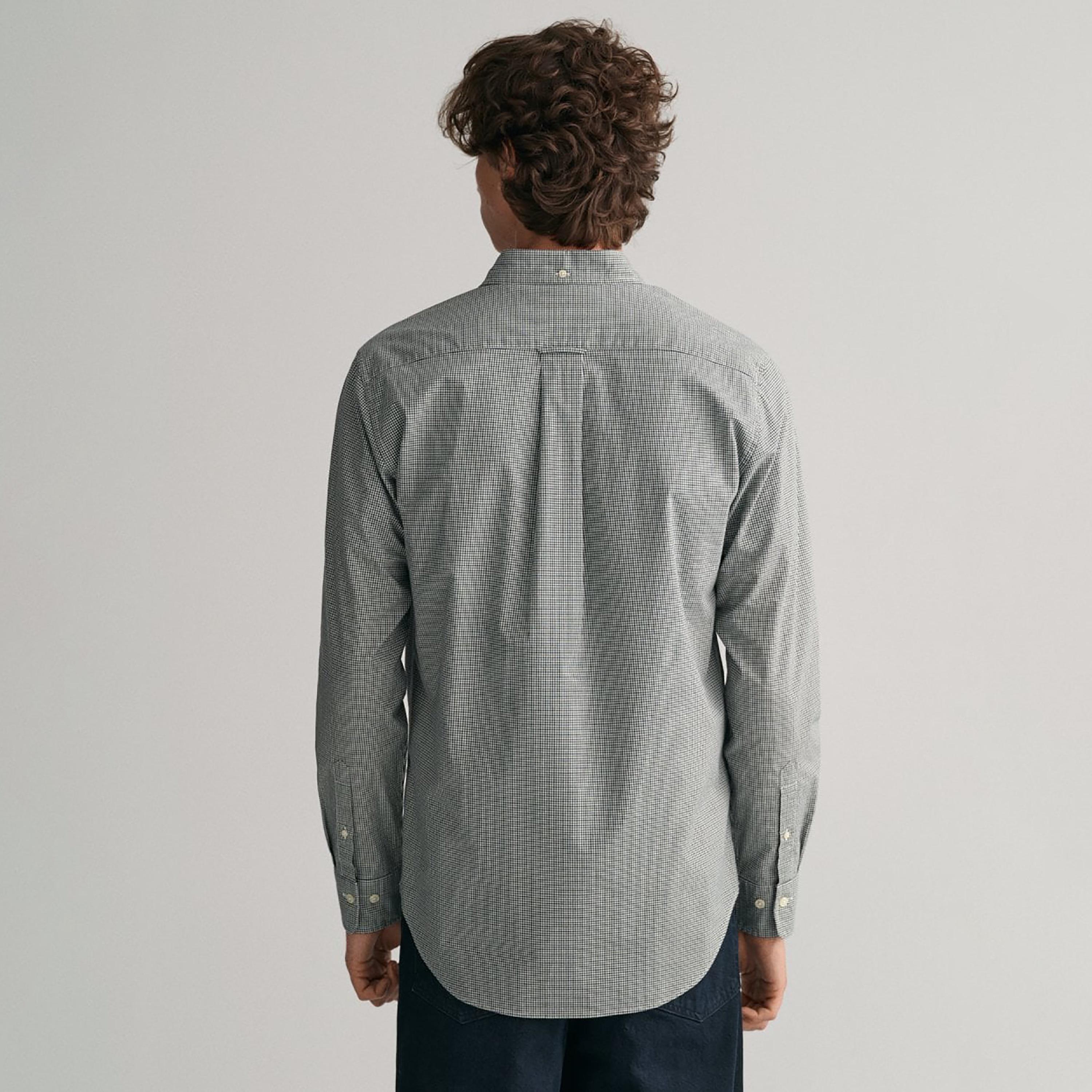 Gant Micro Checked Button Down Collar Long Sleeves Shirt with Patch Pocket-men-clothing-shirts-image-4