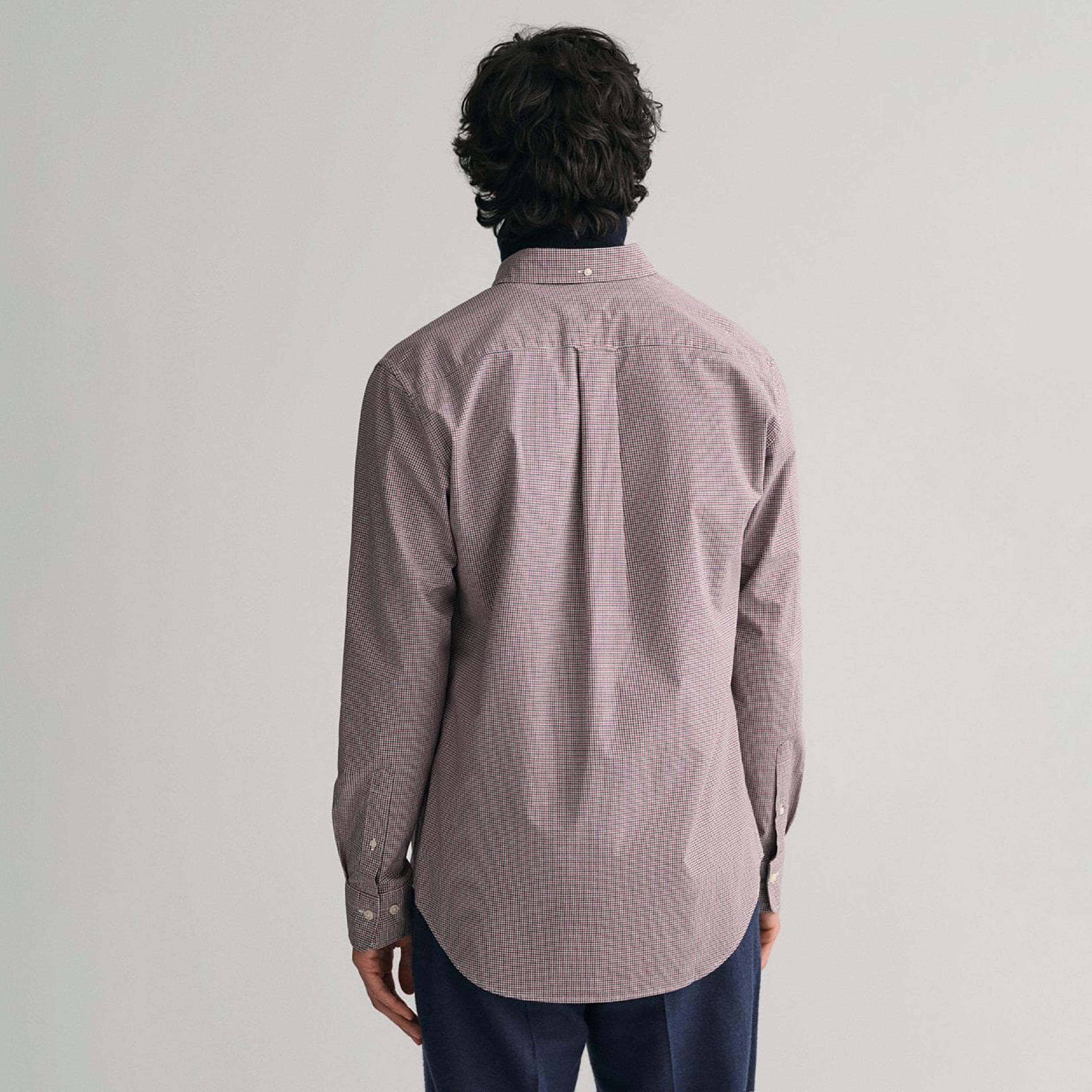 Gant Micro Checked Button Down Collar Long Sleeves Shirt with Patch Pocket-men-clothing-shirts-image-4