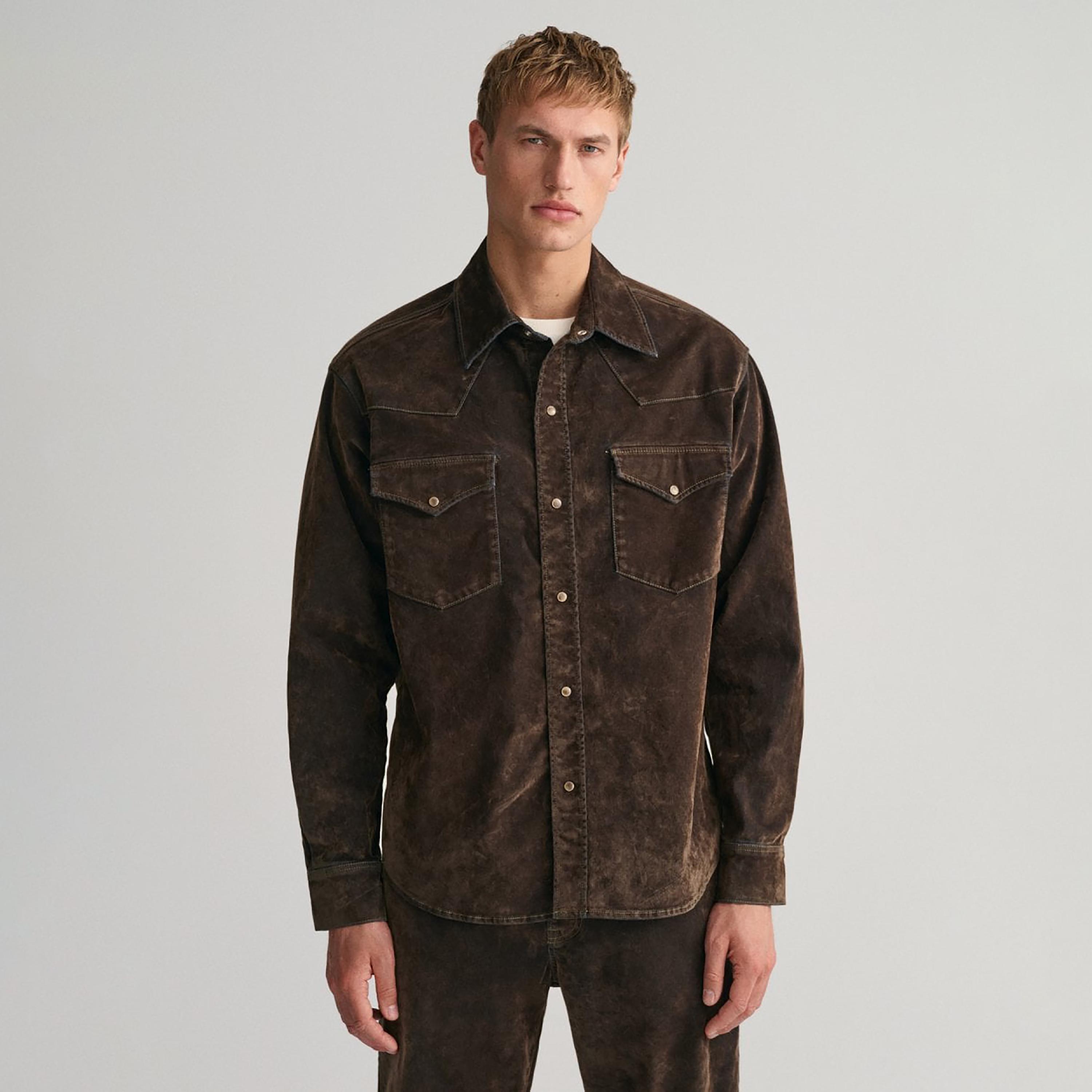 Gant Plain Collared Long Sleeves Shirt with Push Button Pocket-men-clothing-shirts-image-1