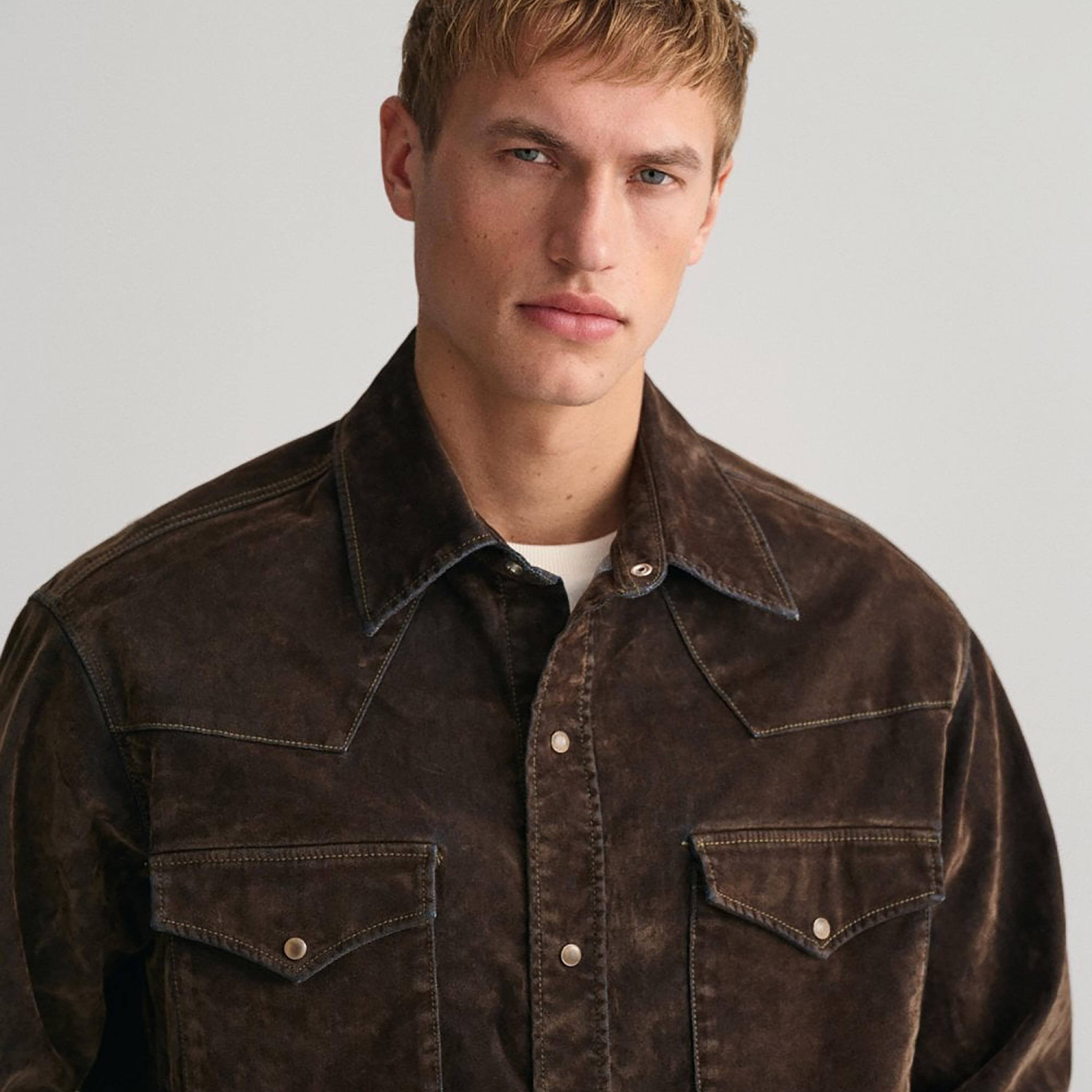 Gant Plain Collared Long Sleeves Shirt with Push Button Pocket-men-clothing-shirts-image-3