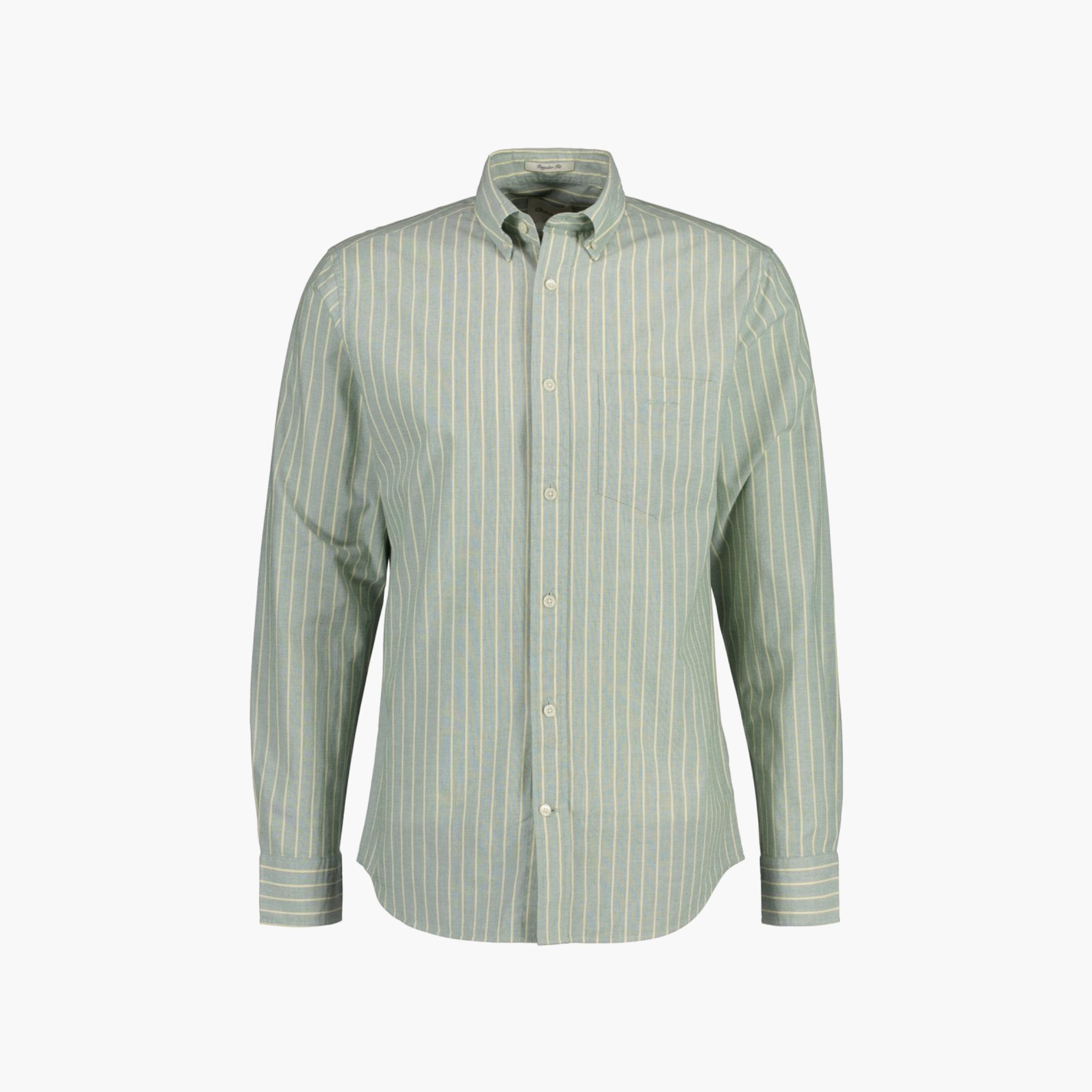 Gant Striped Button Down Collar Long Sleeves Shirt with Patch Pocket-men-clothing-shirts-image-1