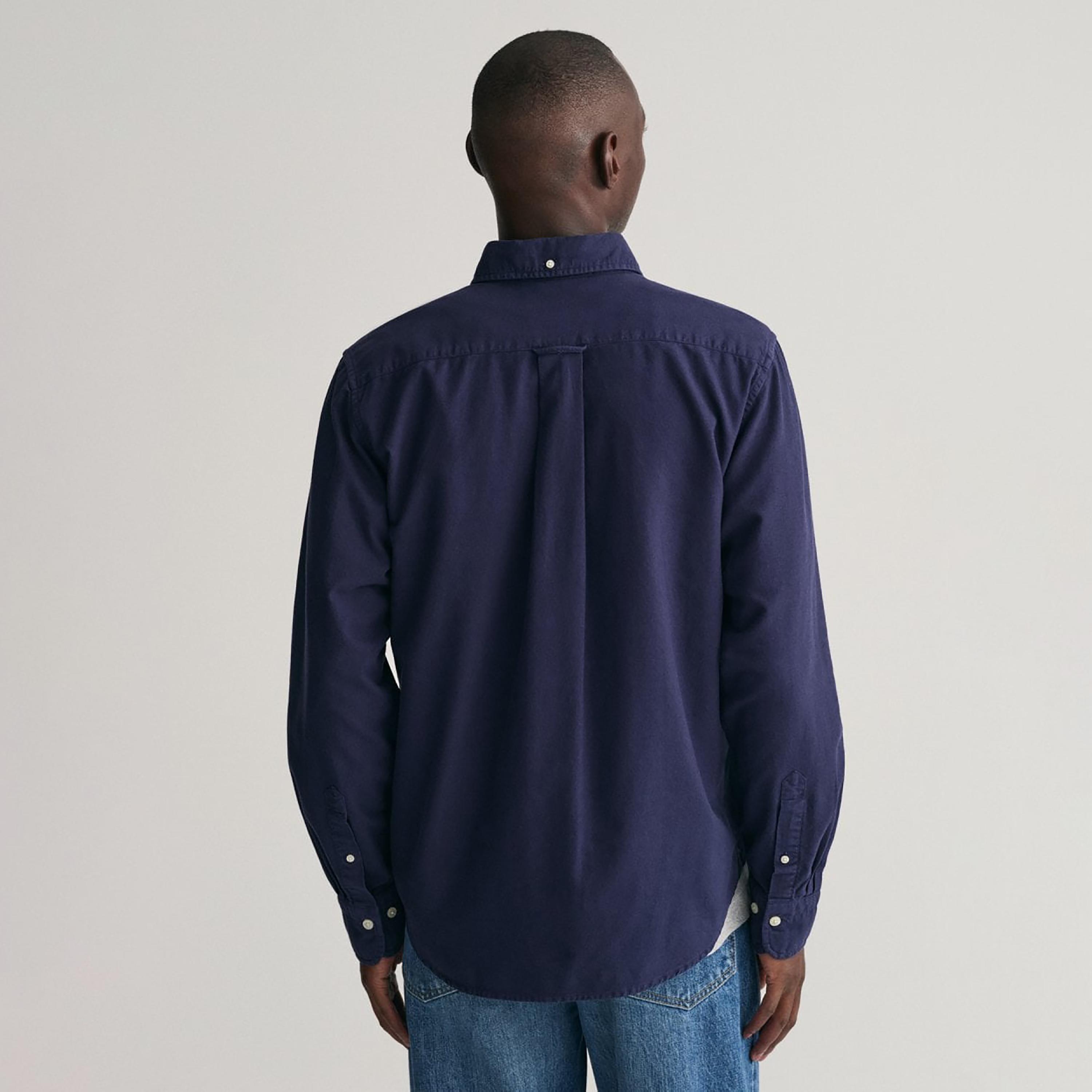 Gant Logo Detail Button Down Collar Long Sleeves Shirt with Patch Pocket-men-clothing-shirts-image-4