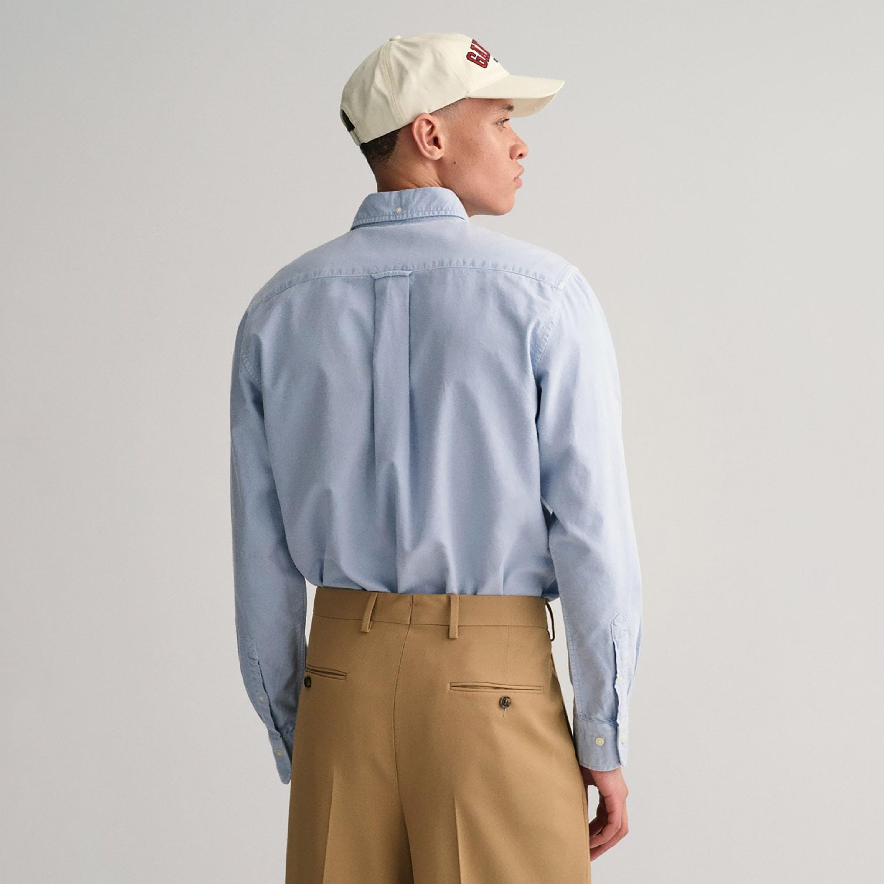 Gant Logo Detail Button Down Collar Long Sleeves Shirt with Patch Pocket-men-clothing-shirts-image-4
