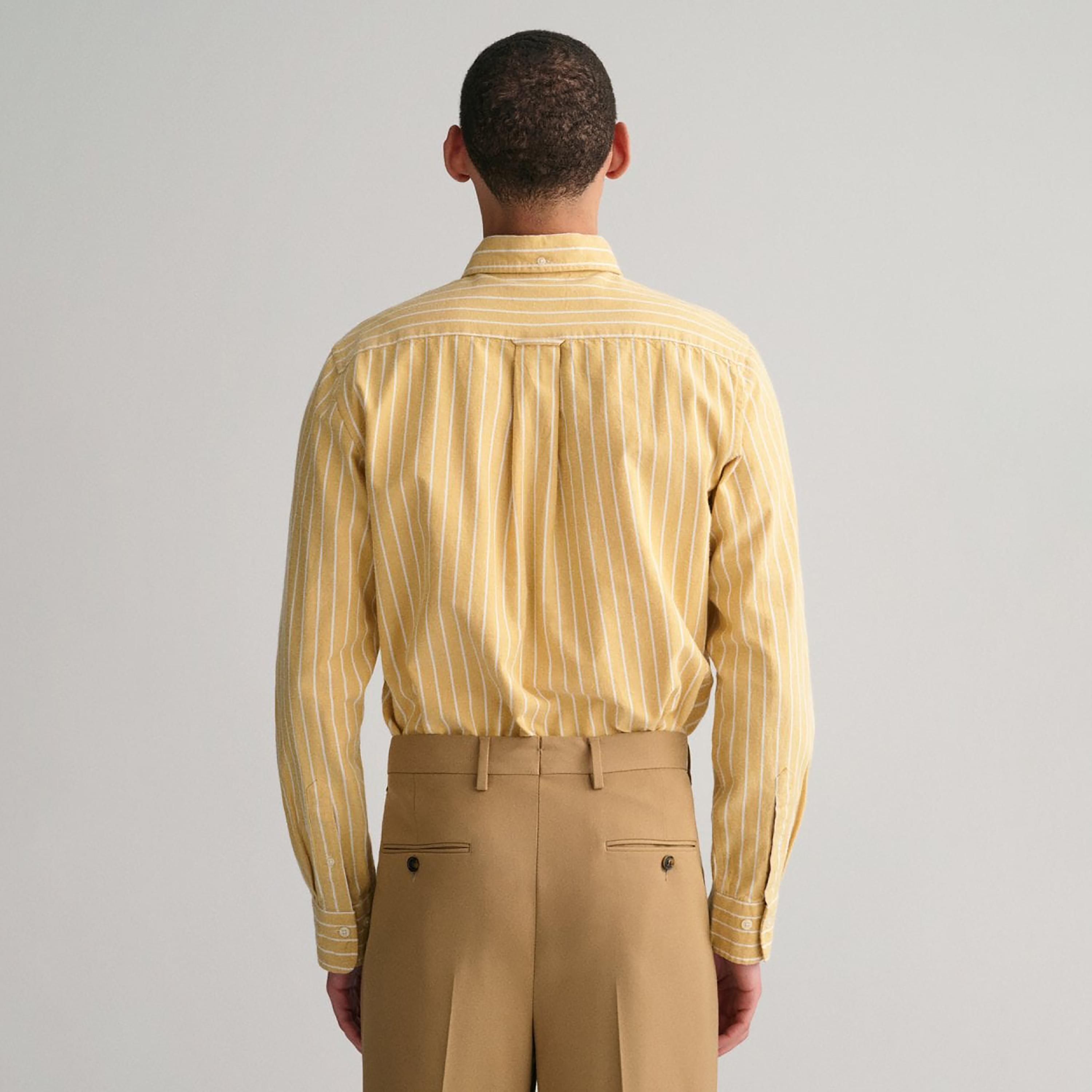 Gant Striped Button Down Collar Long Sleeves Shirt with Patch Pocket-men-clothing-shirts-image-4
