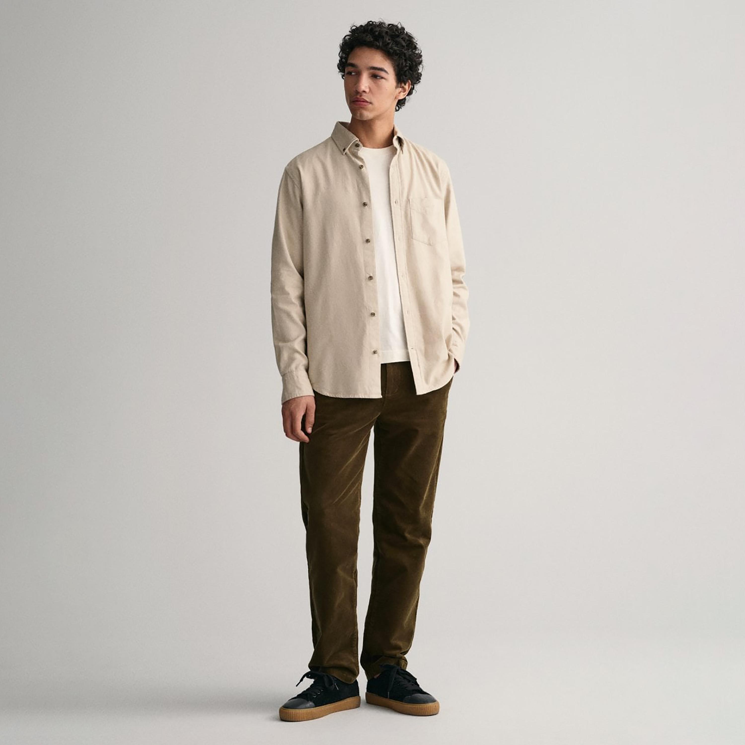 Gant Logo Detail Button Down Collar Long Sleeves Shirt with Patch Pocket-men-clothing-shirts-image-2