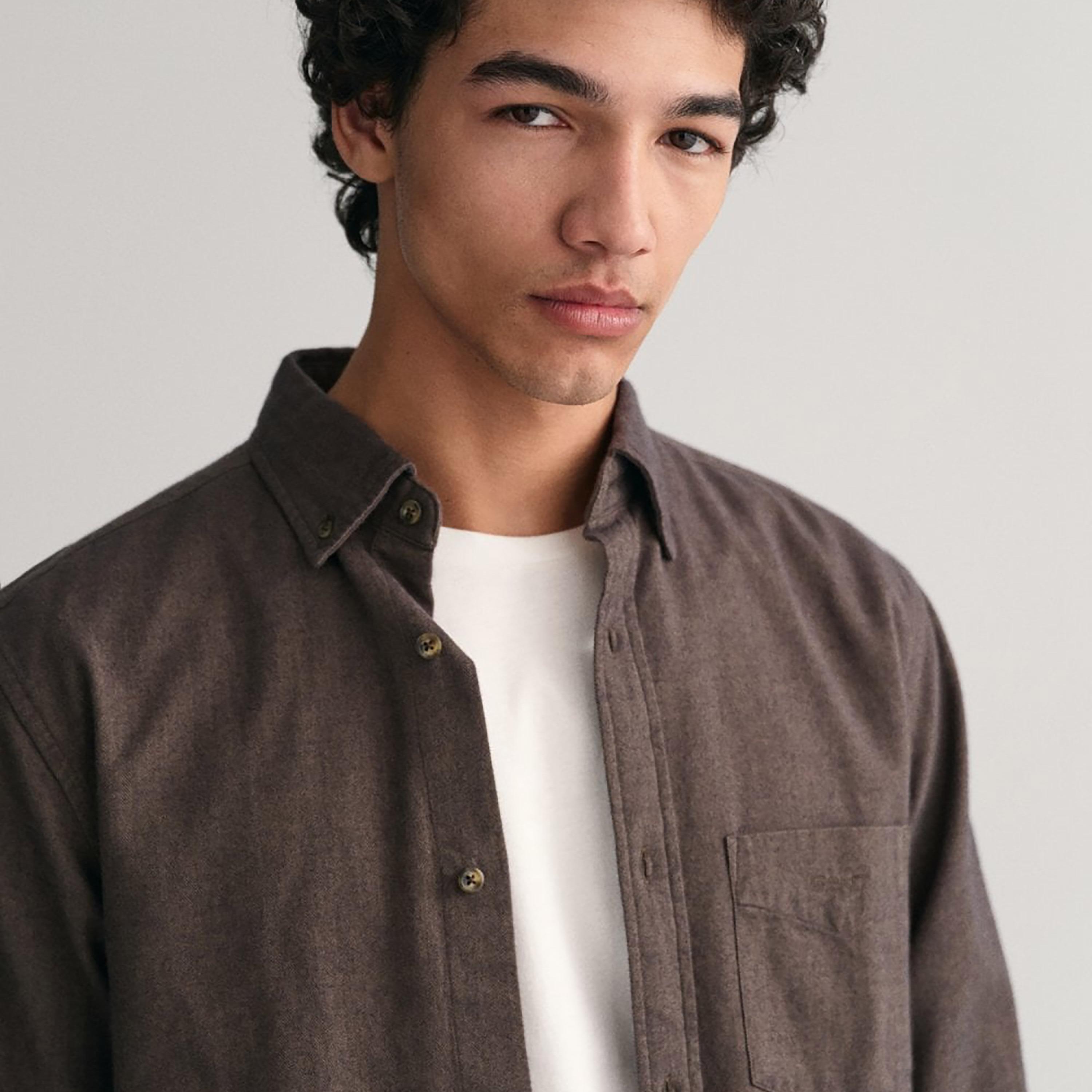 Gant Logo Detail Button Down Collar Long Sleeves Shirt with Patch Pocket-men-clothing-shirts-image-3
