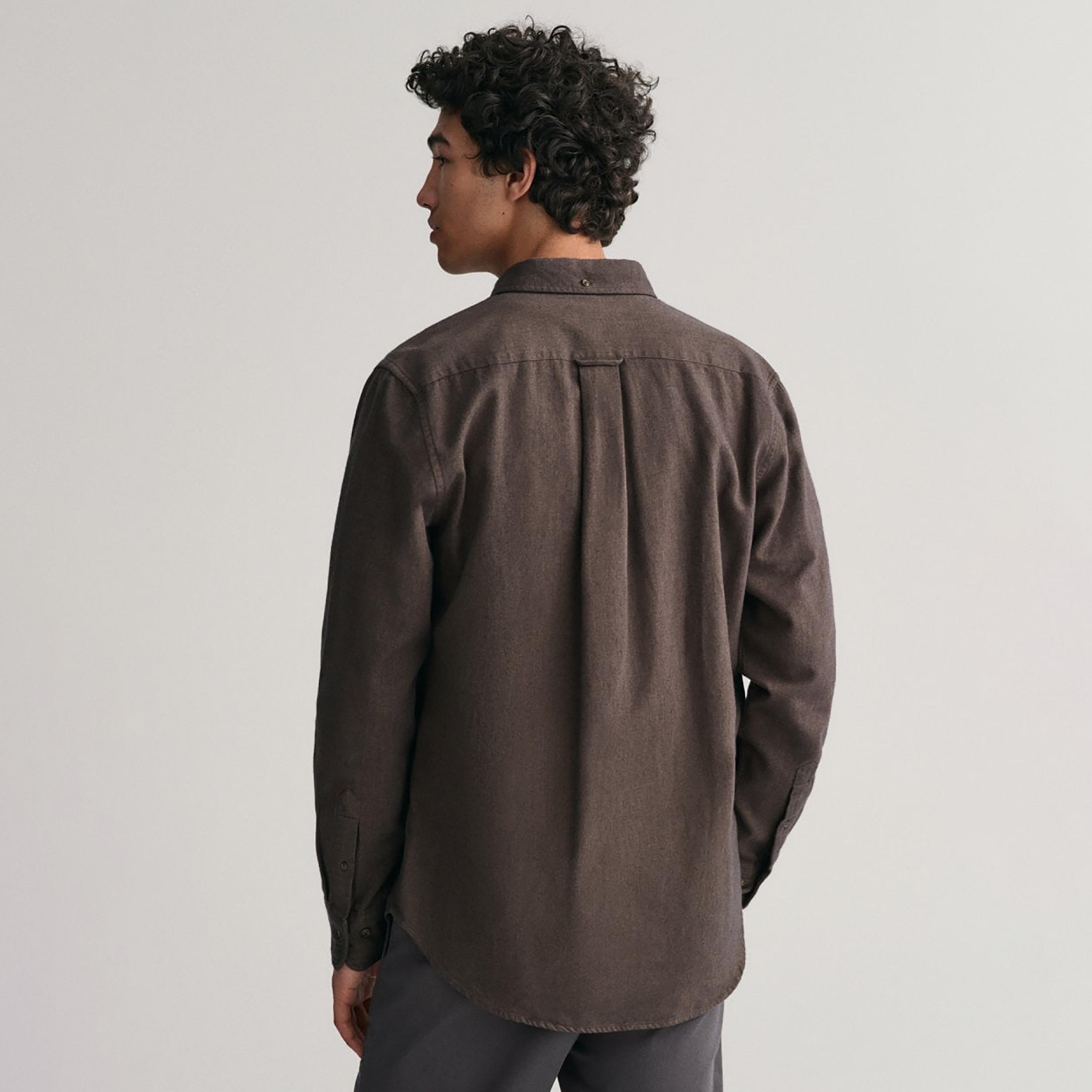 Gant Logo Detail Button Down Collar Long Sleeves Shirt with Patch Pocket-men-clothing-shirts-image-4