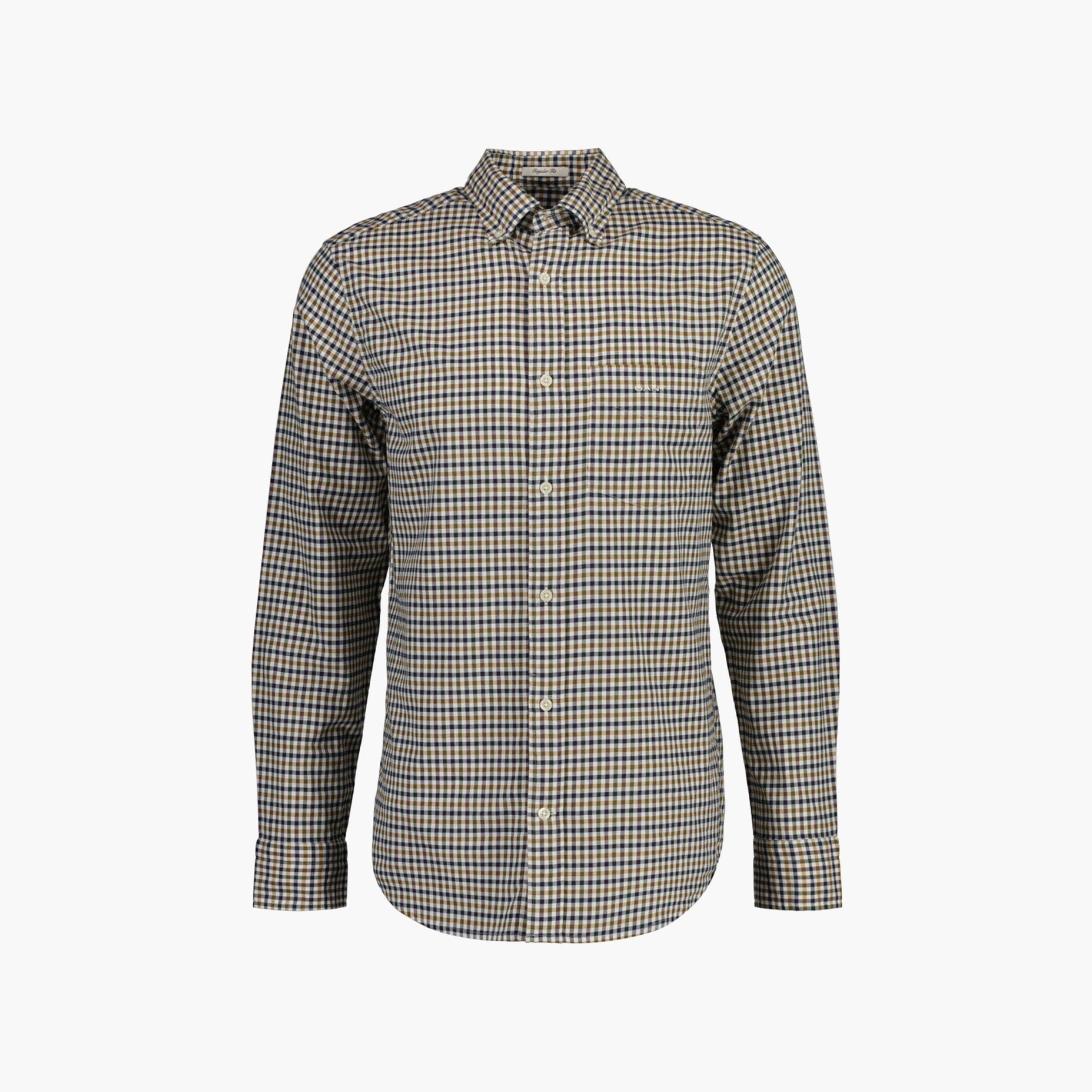 Gant Checked Button Down Collar Long Sleeves Shirt with Patch Pocket-men-clothing-shirts-image-1