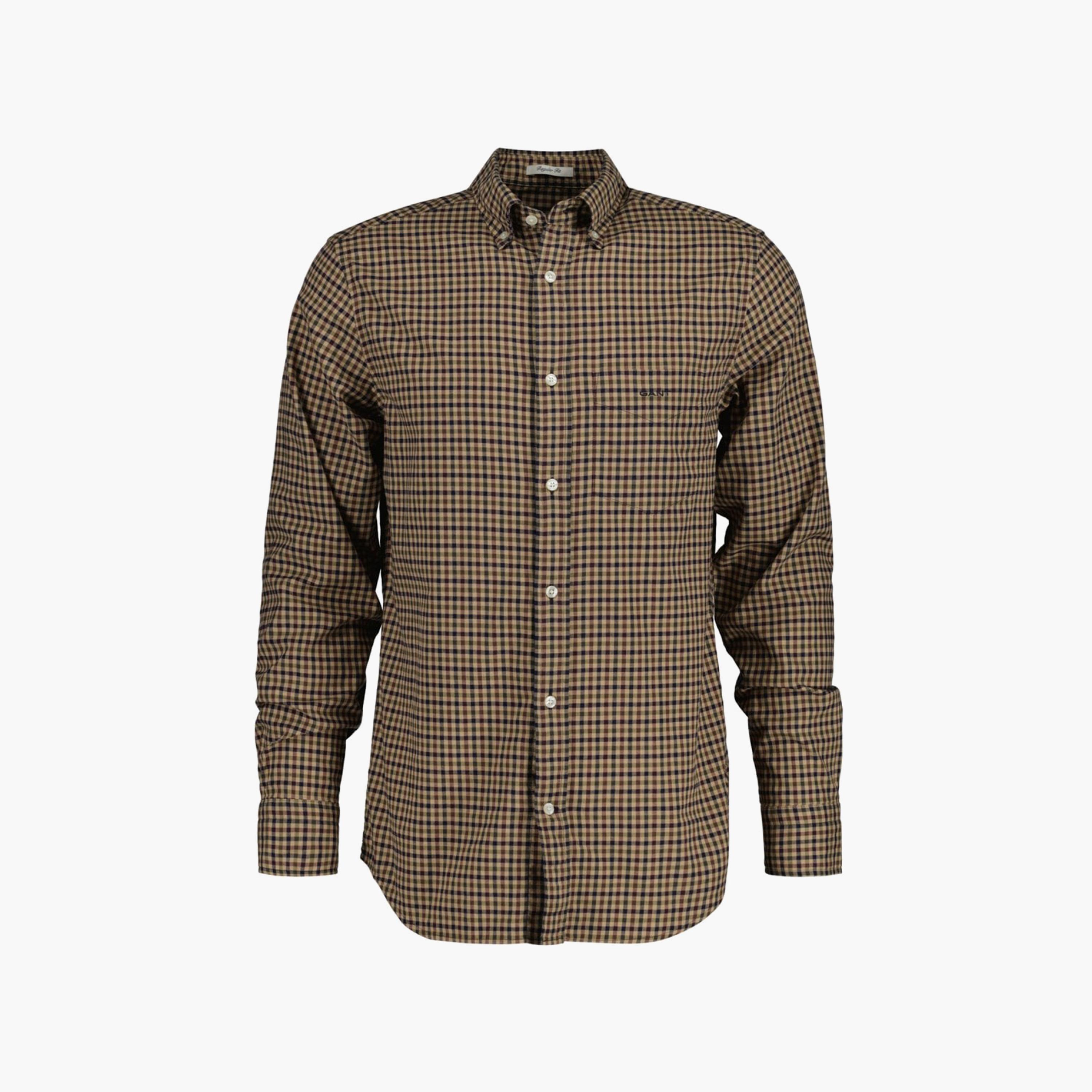 Gant Checked Button Down Collar Long Sleeves Shirt with Patch Pocket-men-clothing-shirts-image-1