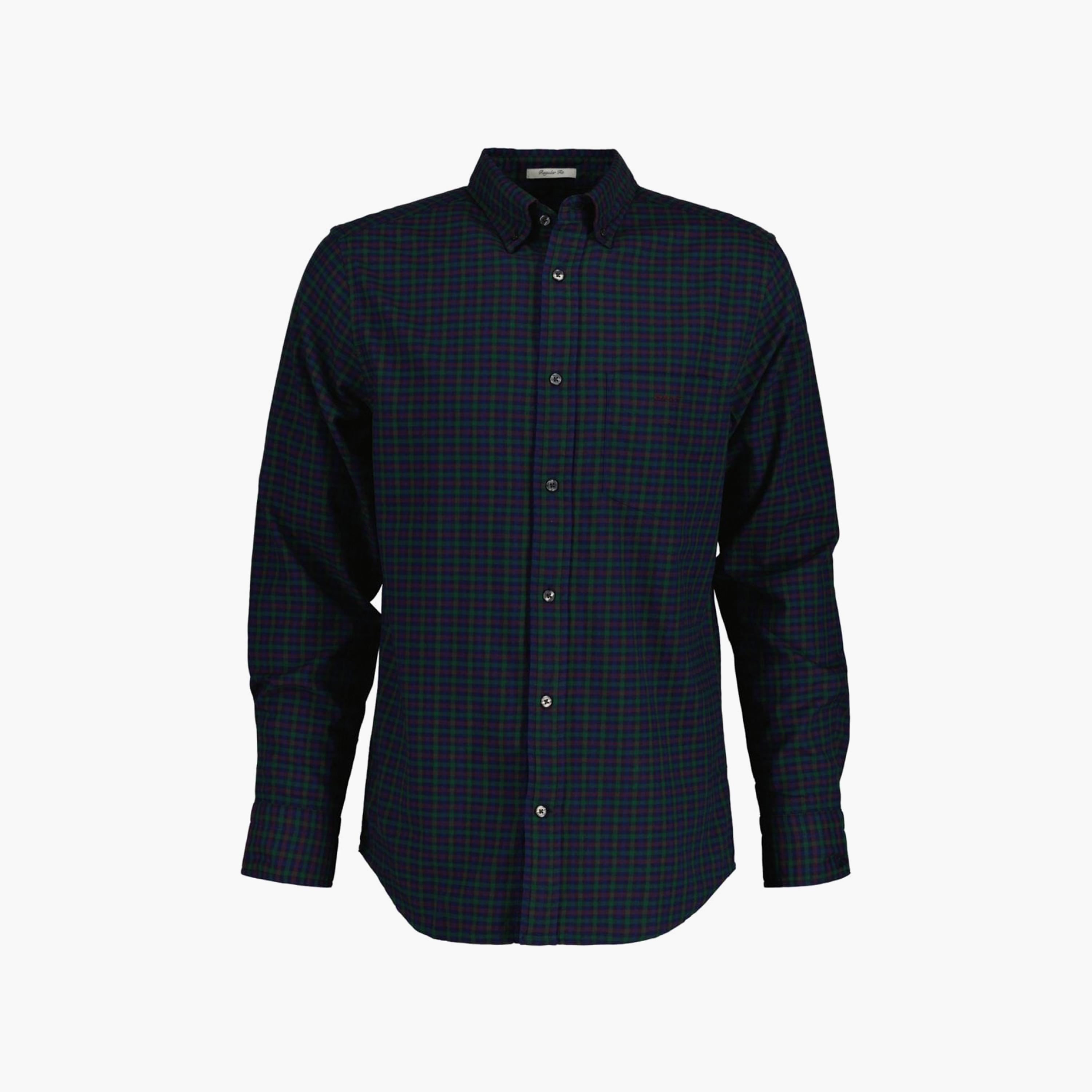 Gant Checked Button Down Collar Long Sleeves Shirt with Patch Pocket-men-clothing-shirts-image-1