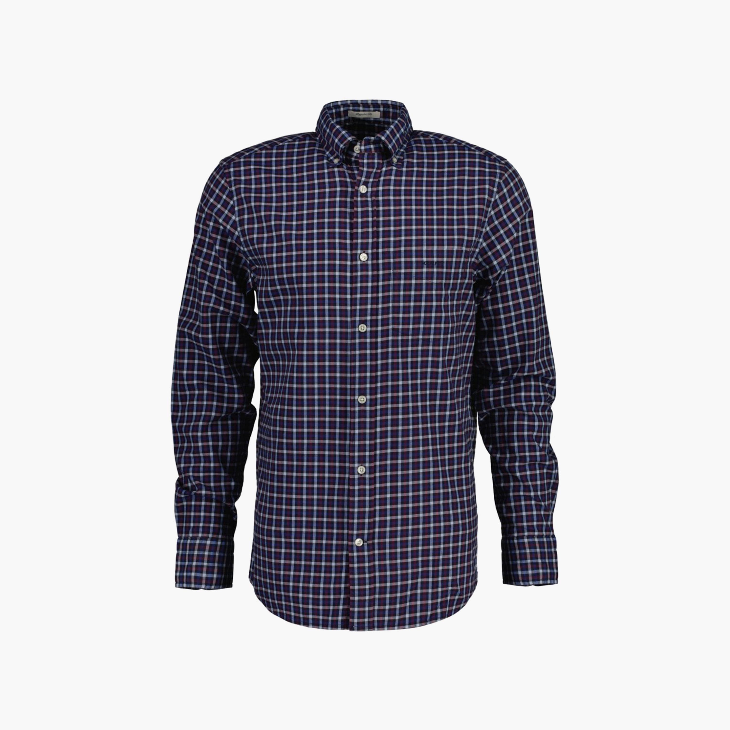 Gant Checked Button Down Collar Long Sleeves Shirt with Patch Pocket-men-clothing-shirts-image-1