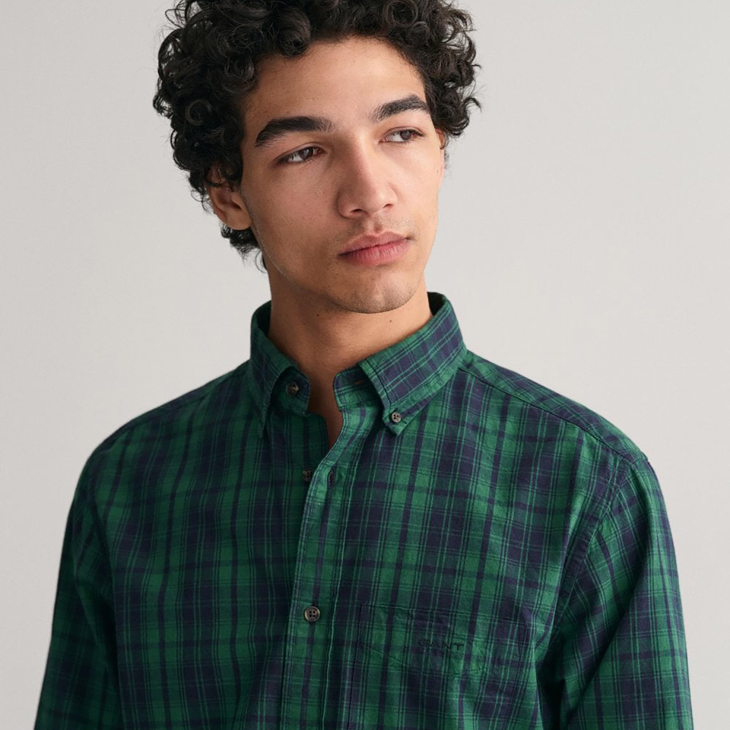 Gant Checked Button Down Collar Long Sleeves Shirt with Patch Pocket-men-clothing-shirts-image-3