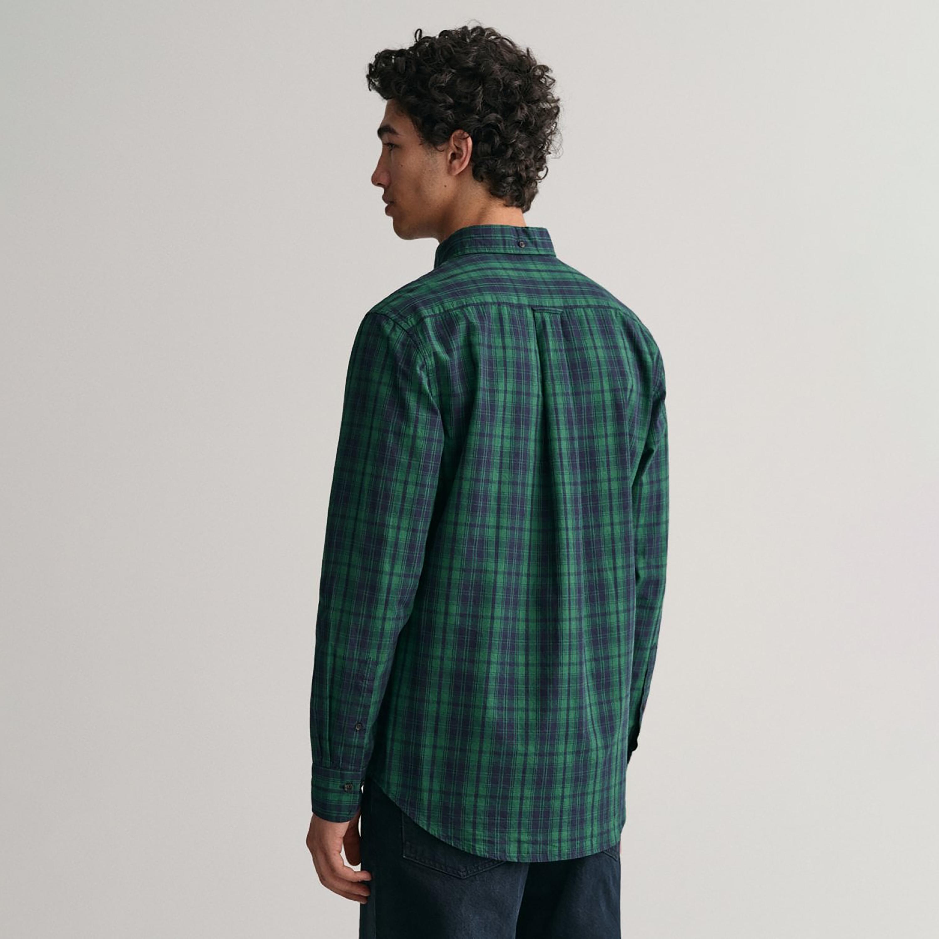 Gant Checked Button Down Collar Long Sleeves Shirt with Patch Pocket-men-clothing-shirts-image-4