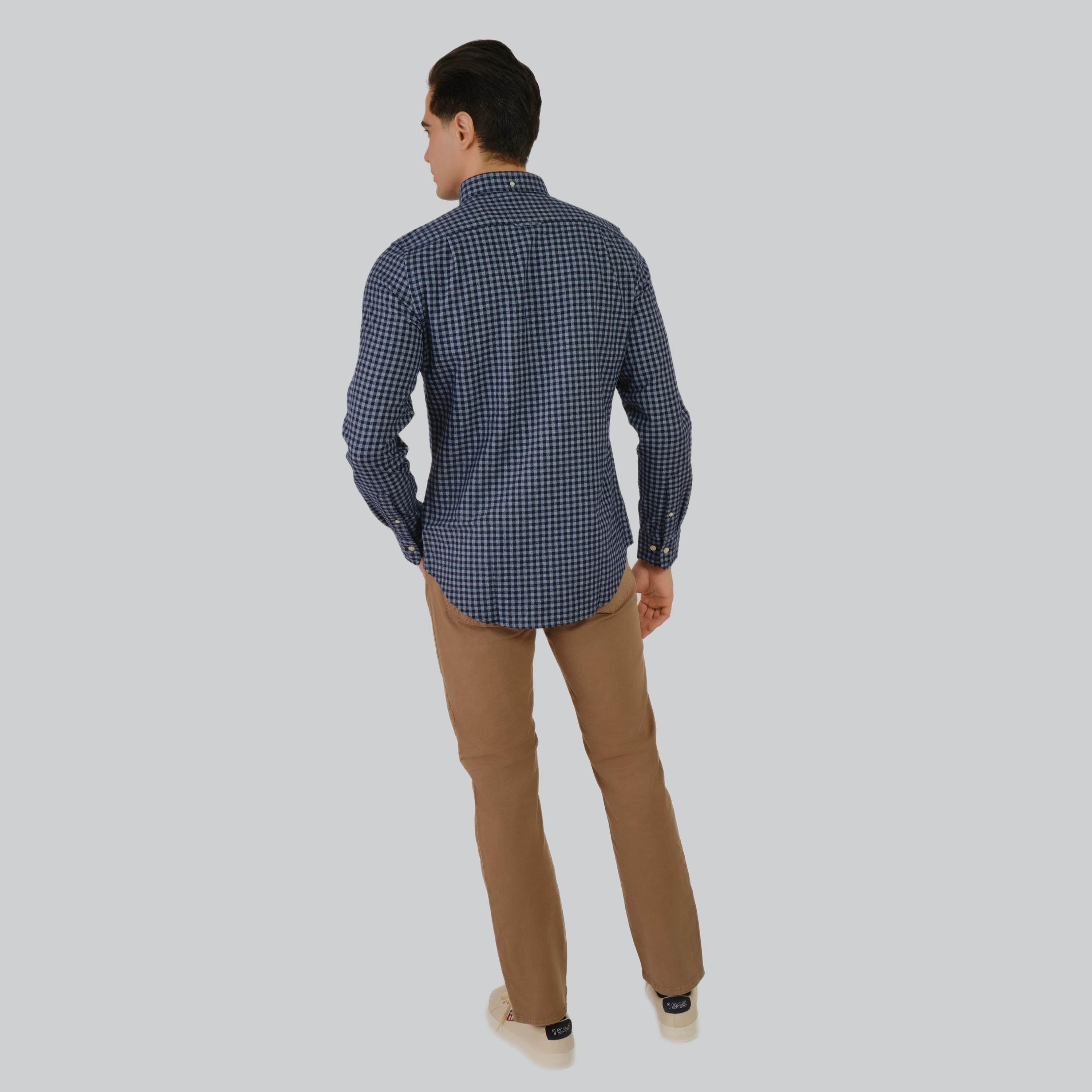 Gant Slim Fit Checked Button-Down Collar Long Sleeves Men's Shirt-men-clothing-shirts-image-4