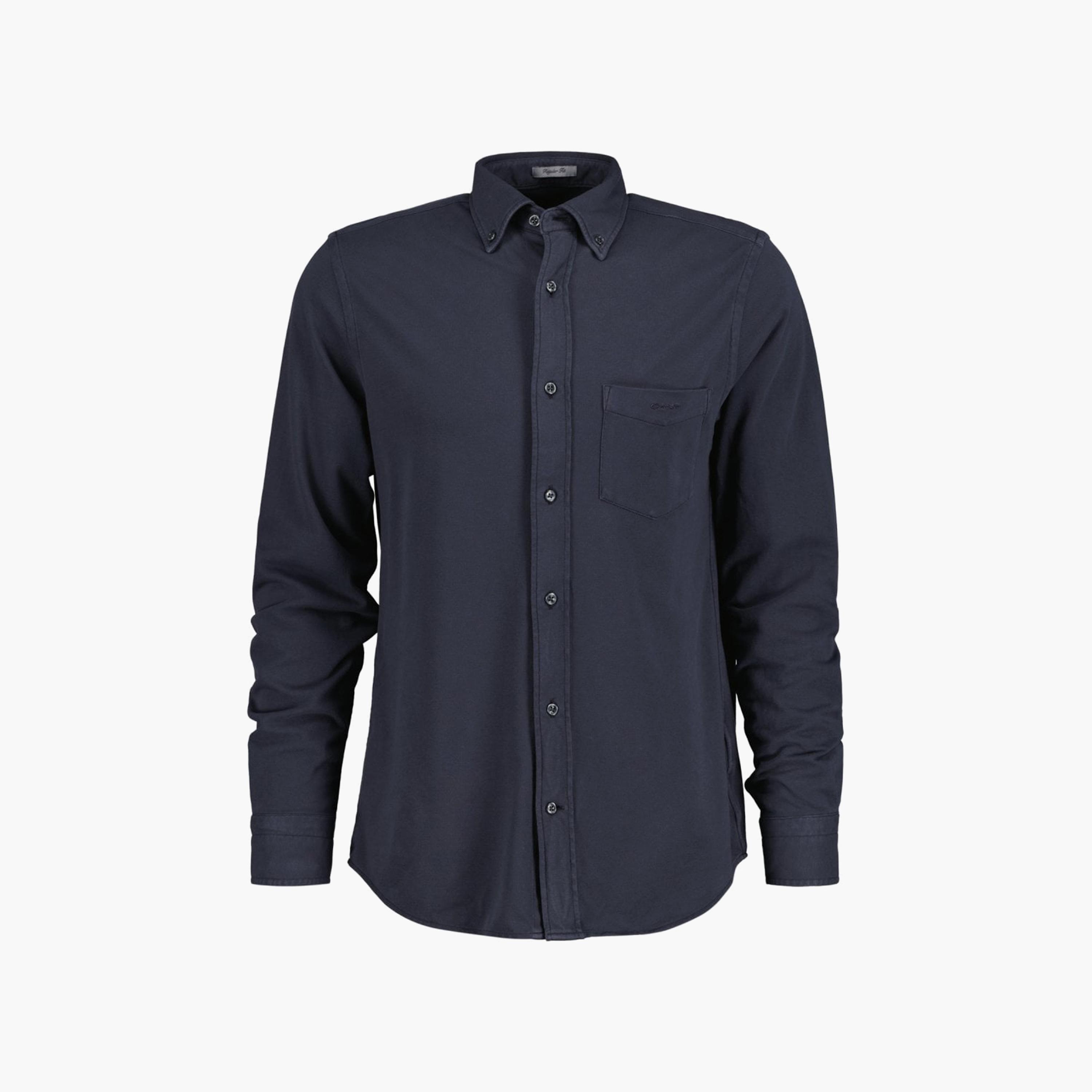 Gant Logo Detail Button Down Collar Long Sleeves Shirt with Patch Pocket-men-clothing-shirts-image-1