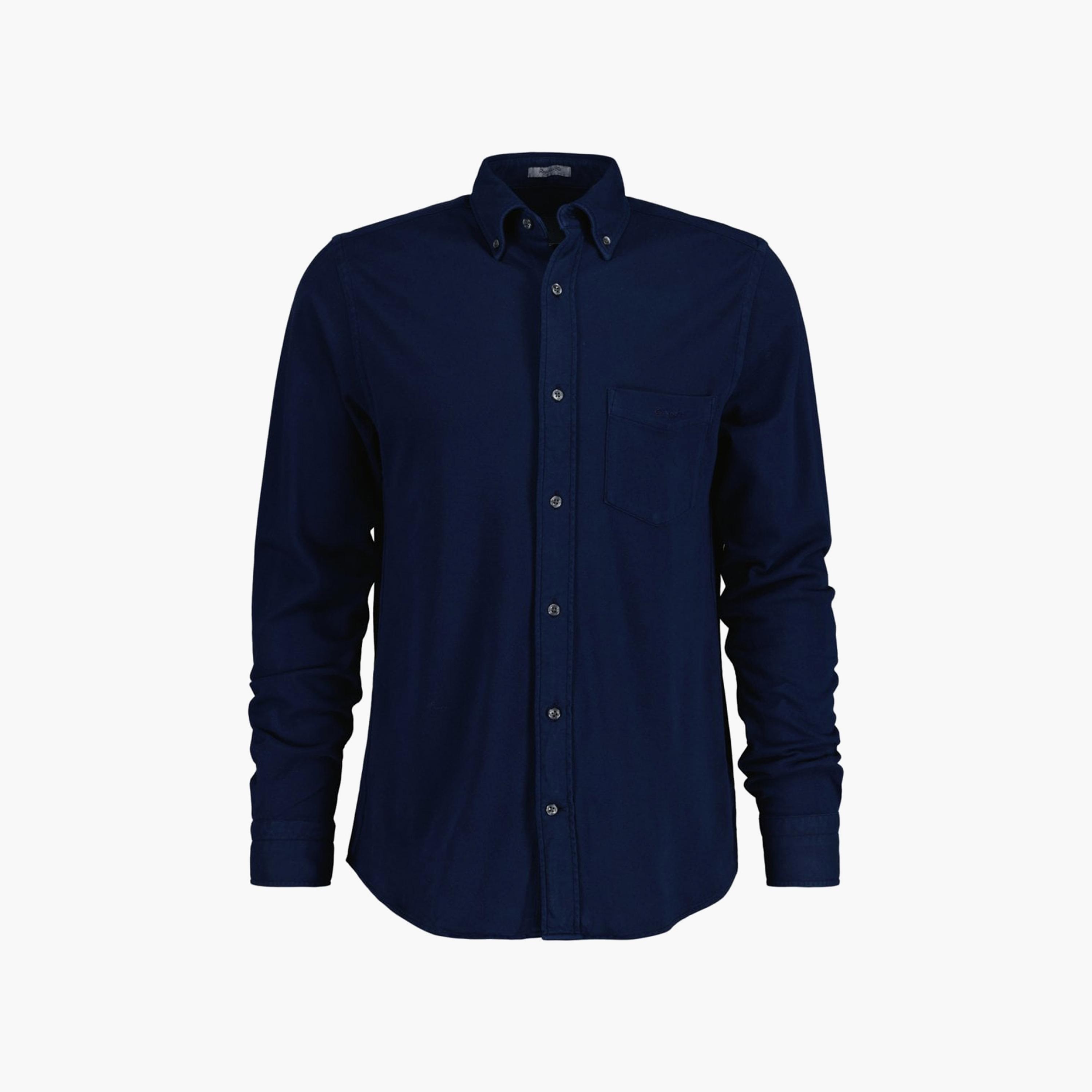 Gant Logo Detail Button Down Collar Long Sleeves Shirt with Patch Pocket-men-clothing-shirts-image-1