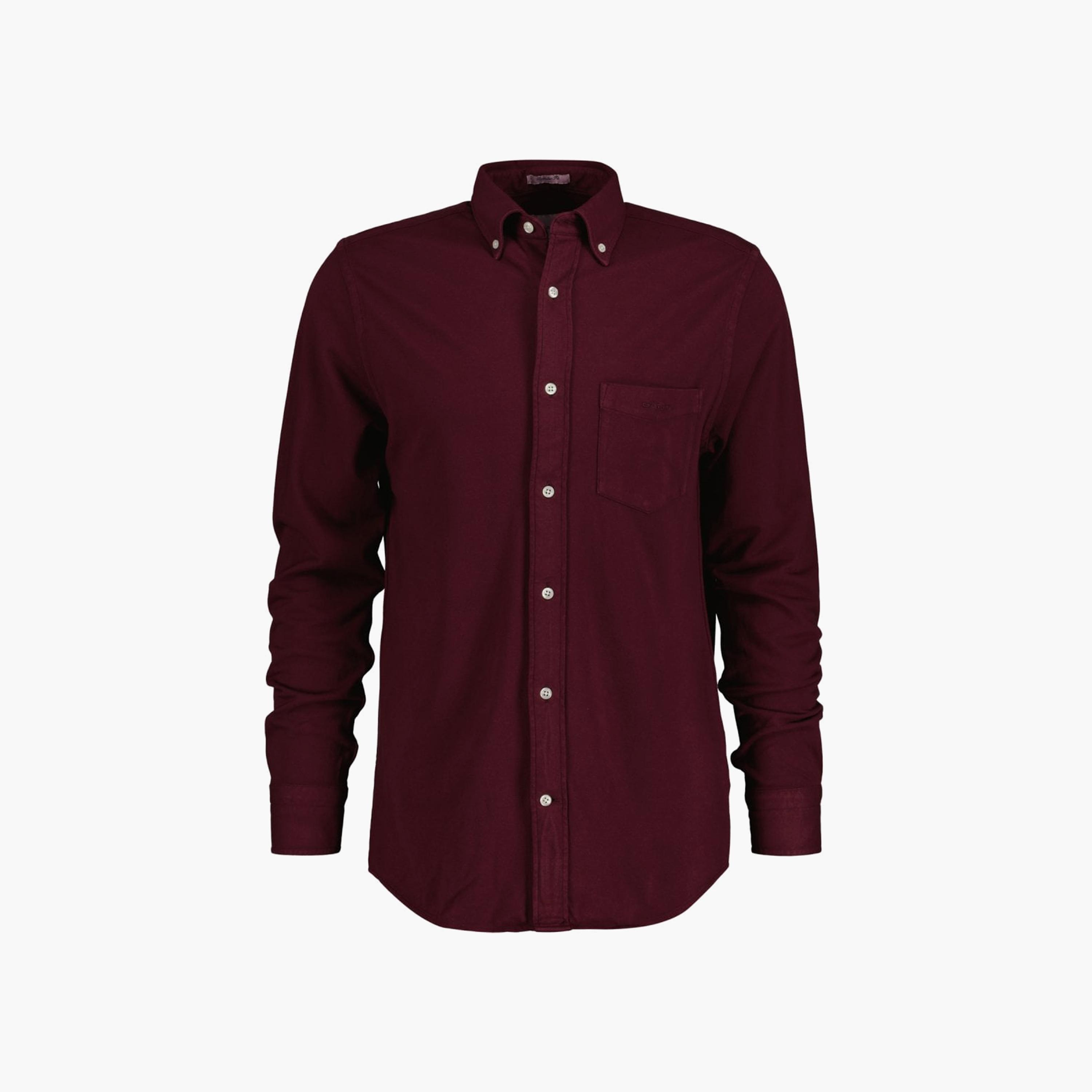 Gant Logo Detail Button Down Collar Long Sleeves Shirt with Patch Pocket-men-clothing-shirts-image-1