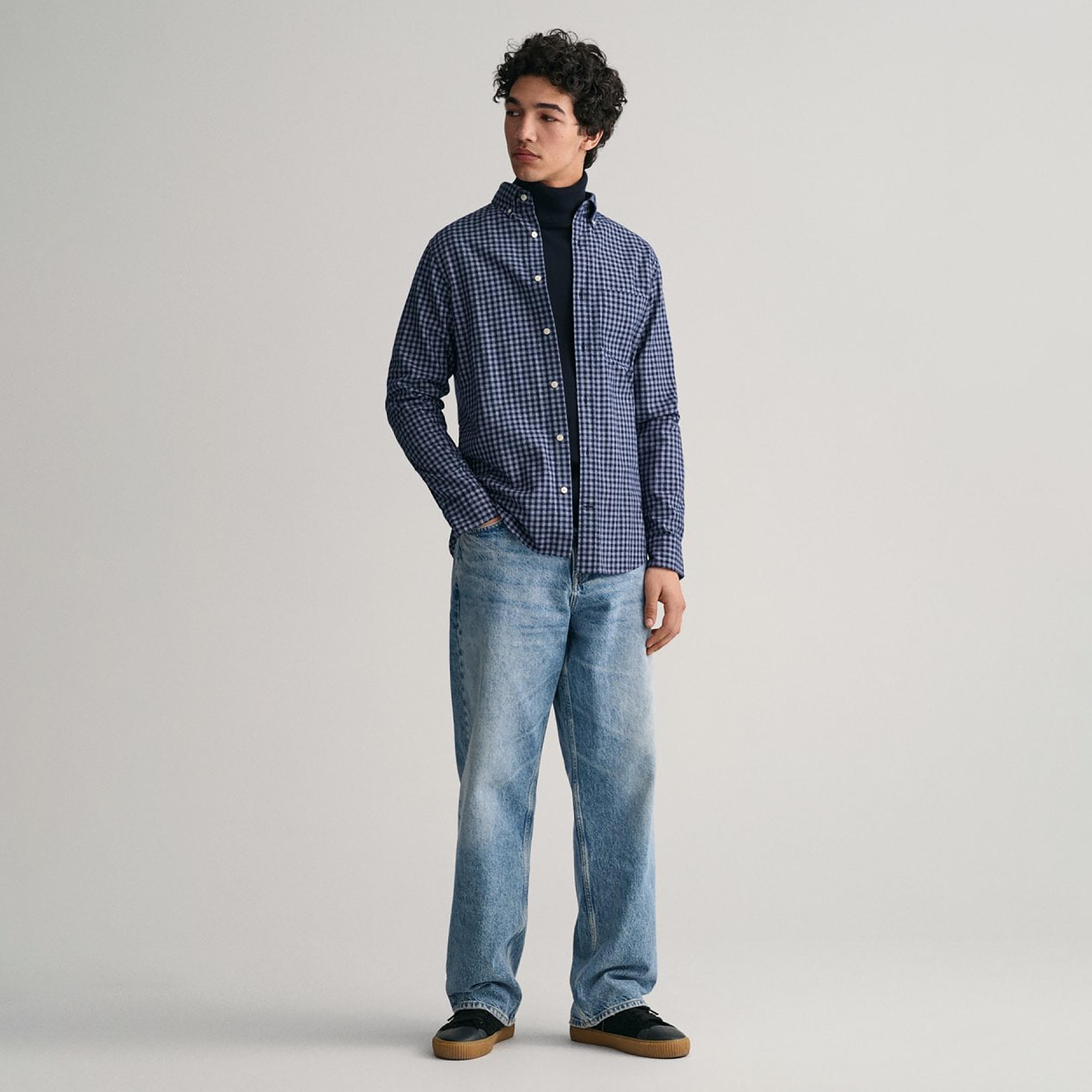 Gant Checked Button Down Collar Long Sleeves Shirt with Patch Pocket-men-clothing-shirts-image-2