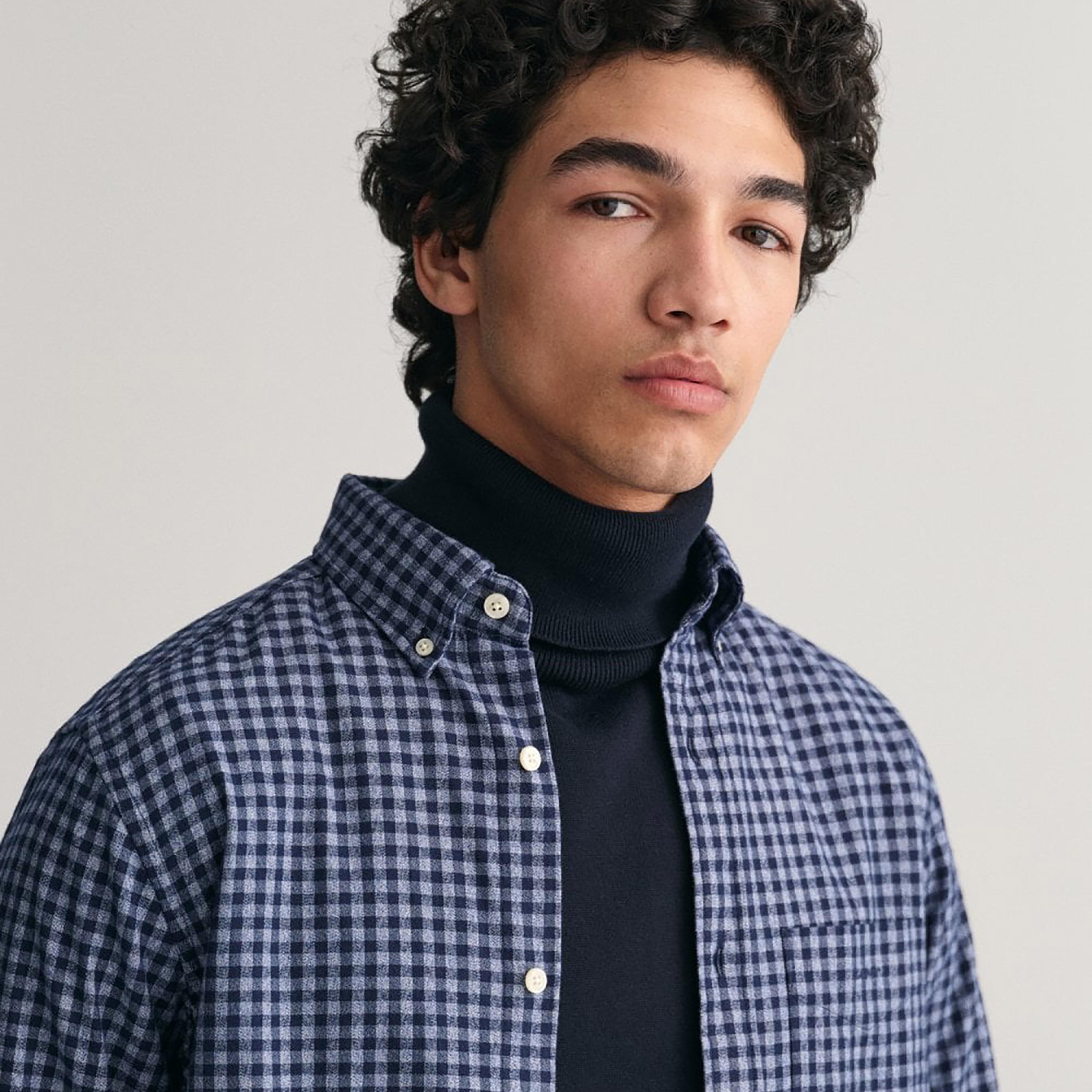 Gant Checked Button Down Collar Long Sleeves Shirt with Patch Pocket-men-clothing-shirts-image-3