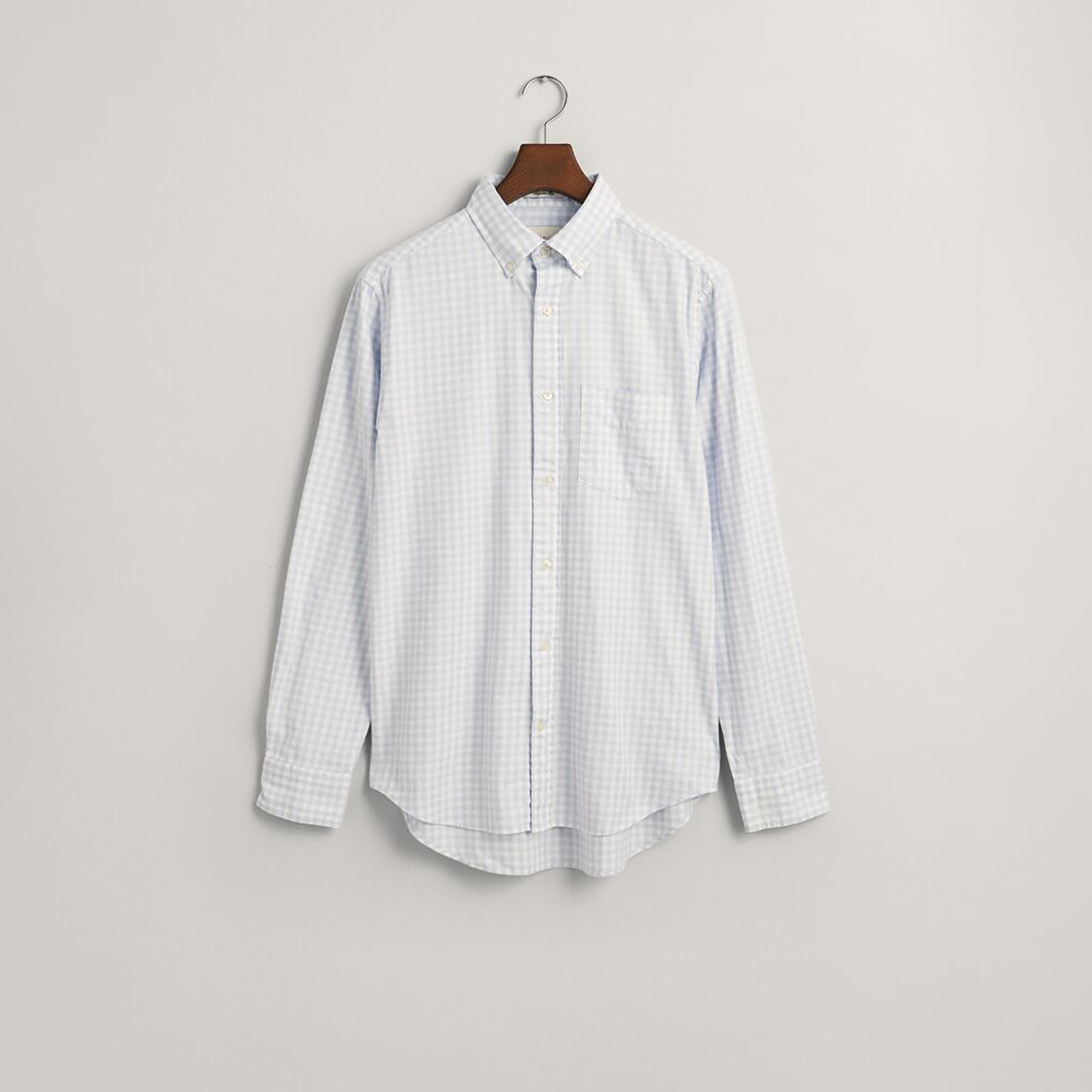 Gant Regular Fit Checked Button-Down Collar Long Sleeves Men's Shirt-men-clothing-shirts-image-1