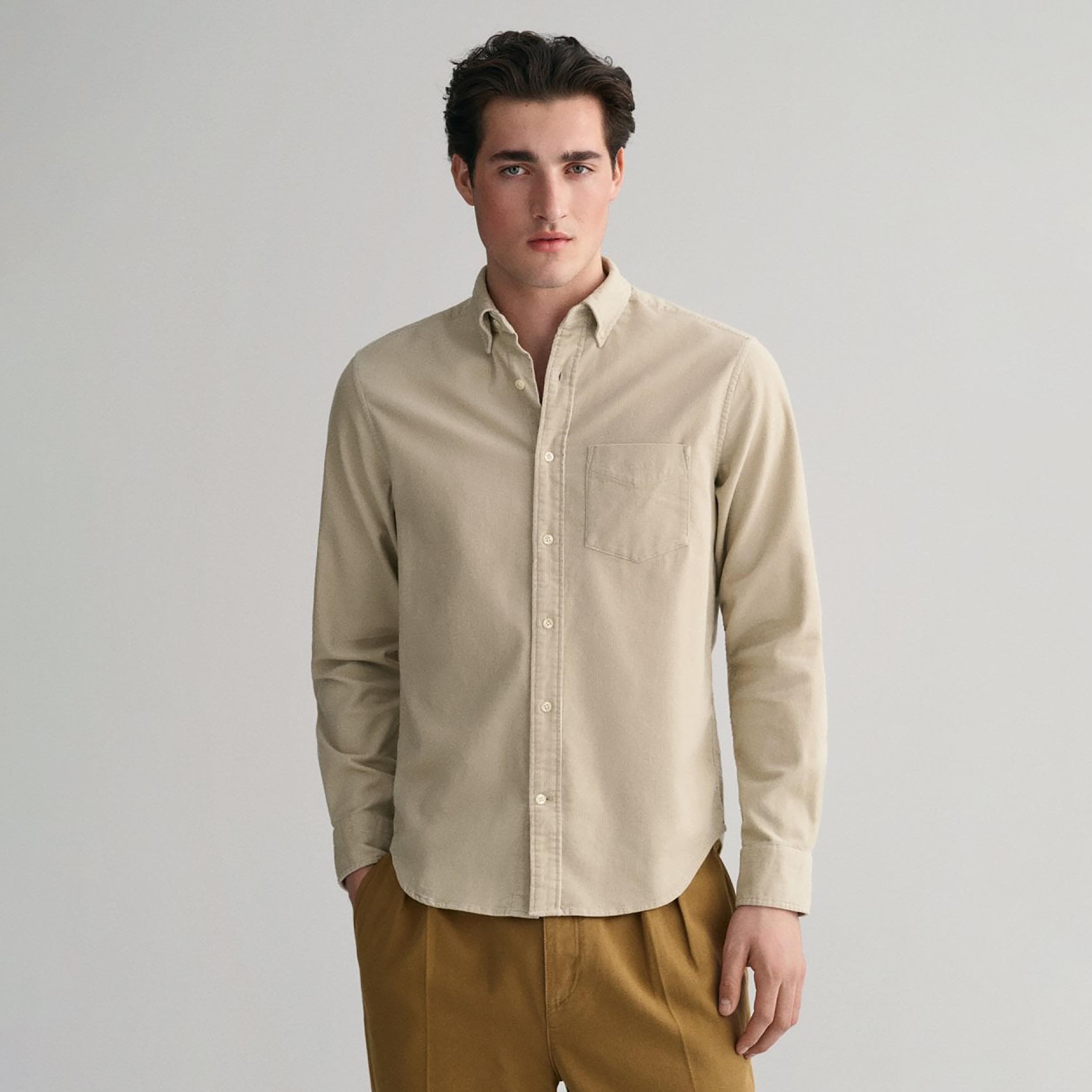 Gant Plain Button Down Collar Long Sleeves Shirt-men-clothing-shirts-image-1
