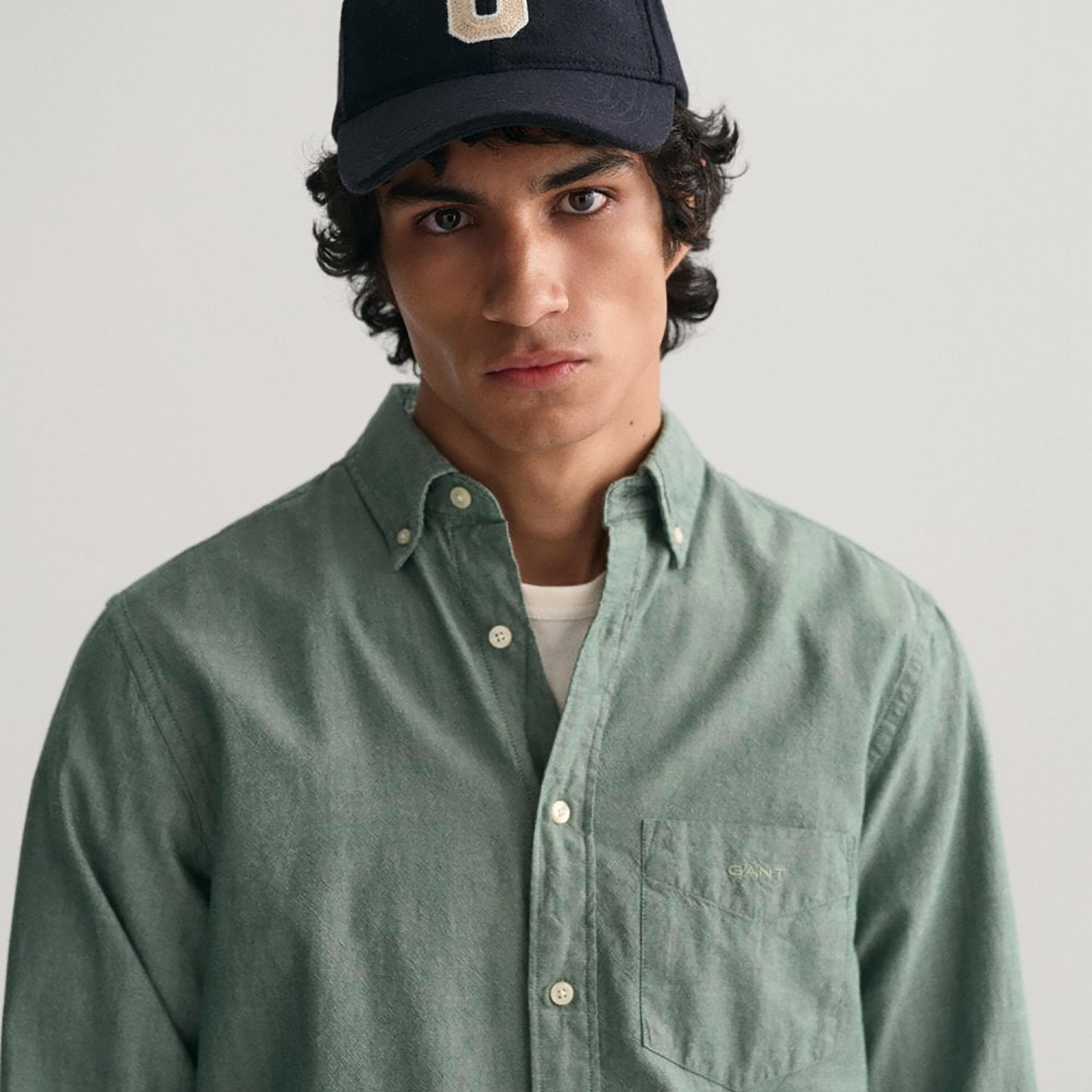 Gant Plain Button Down Collar Long Sleeves Shirt with Patch Pocket-men-clothing-shirts-image-3