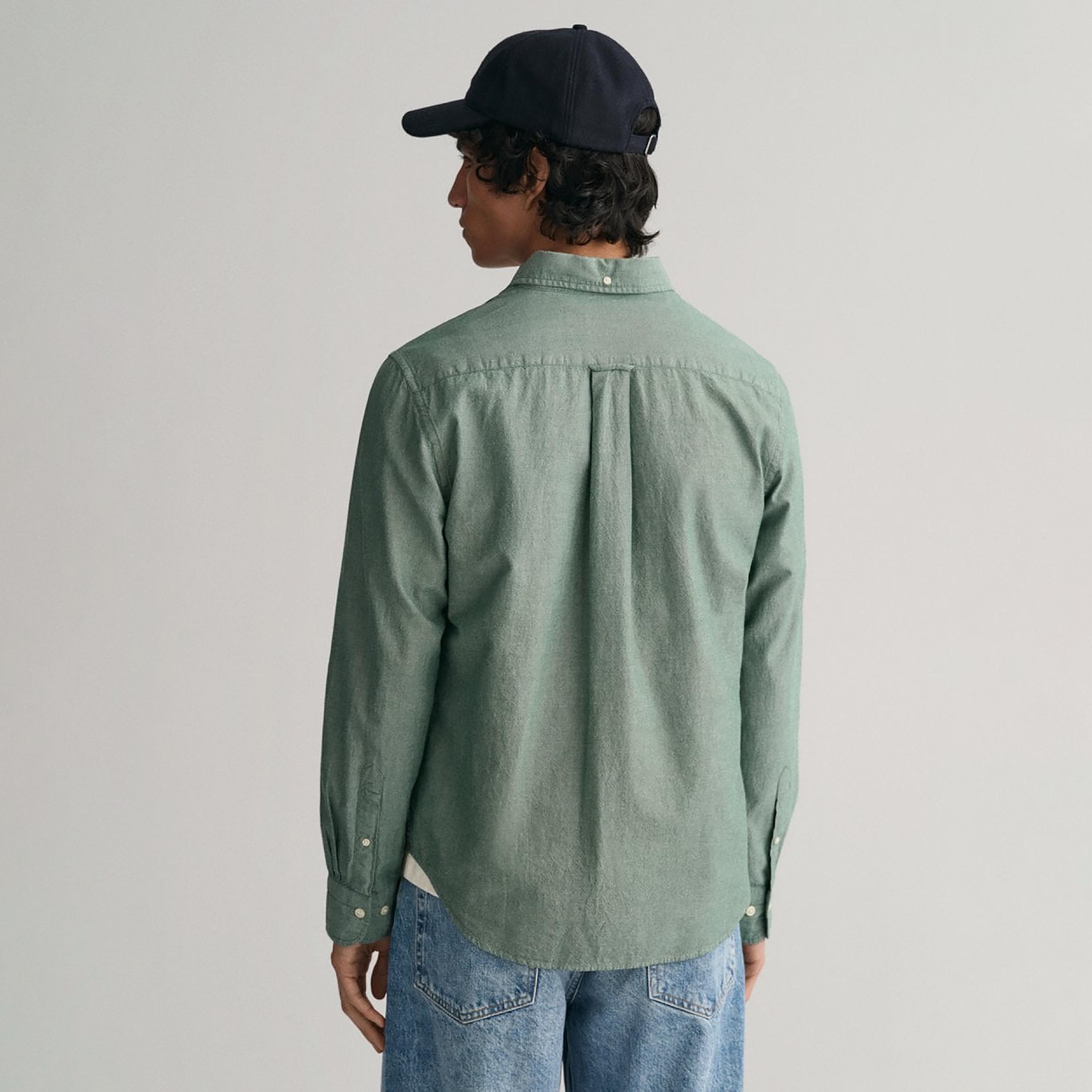 Gant Plain Button Down Collar Long Sleeves Shirt with Patch Pocket-men-clothing-shirts-image-4