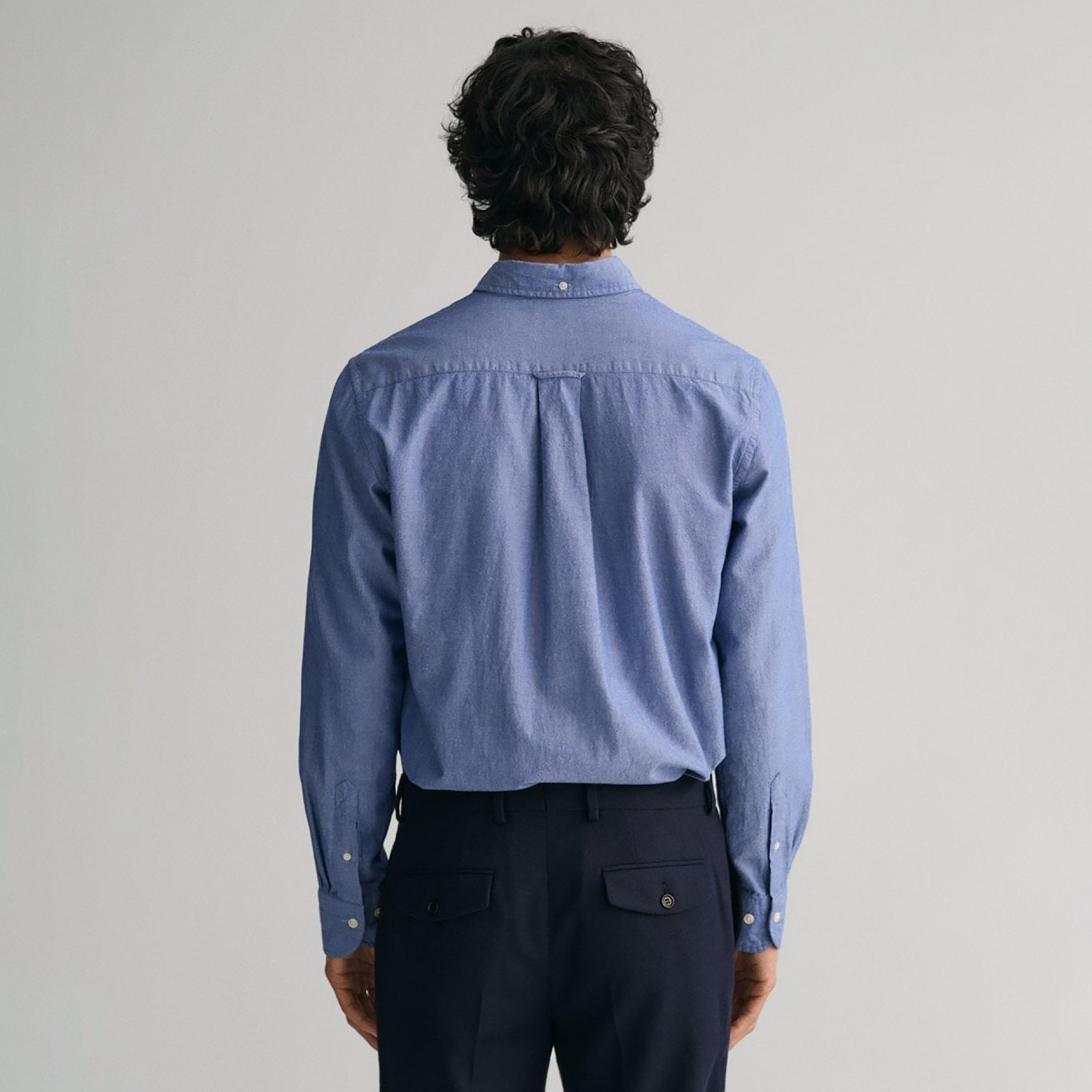 Gant Plain Button Down Collar Long Sleeves Shirt with Patch Pocket-men-clothing-shirts-image-4