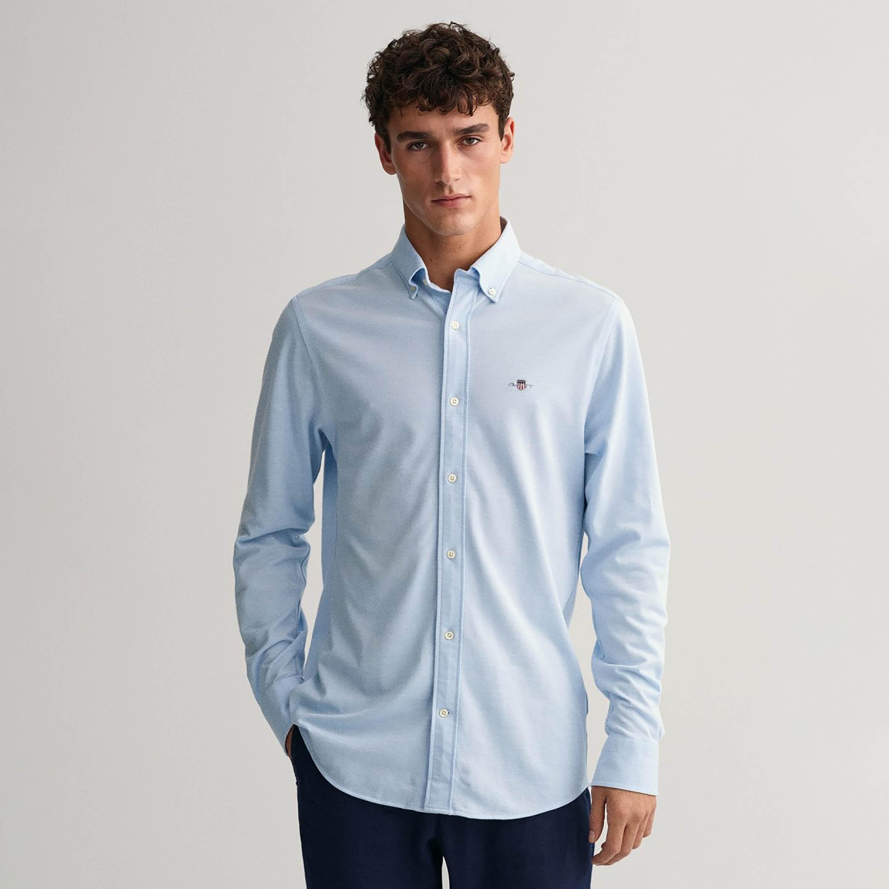 Gant Regular Fit Plain Collared Long Sleeves Men's Shirt-men-clothing-shirts-image-8