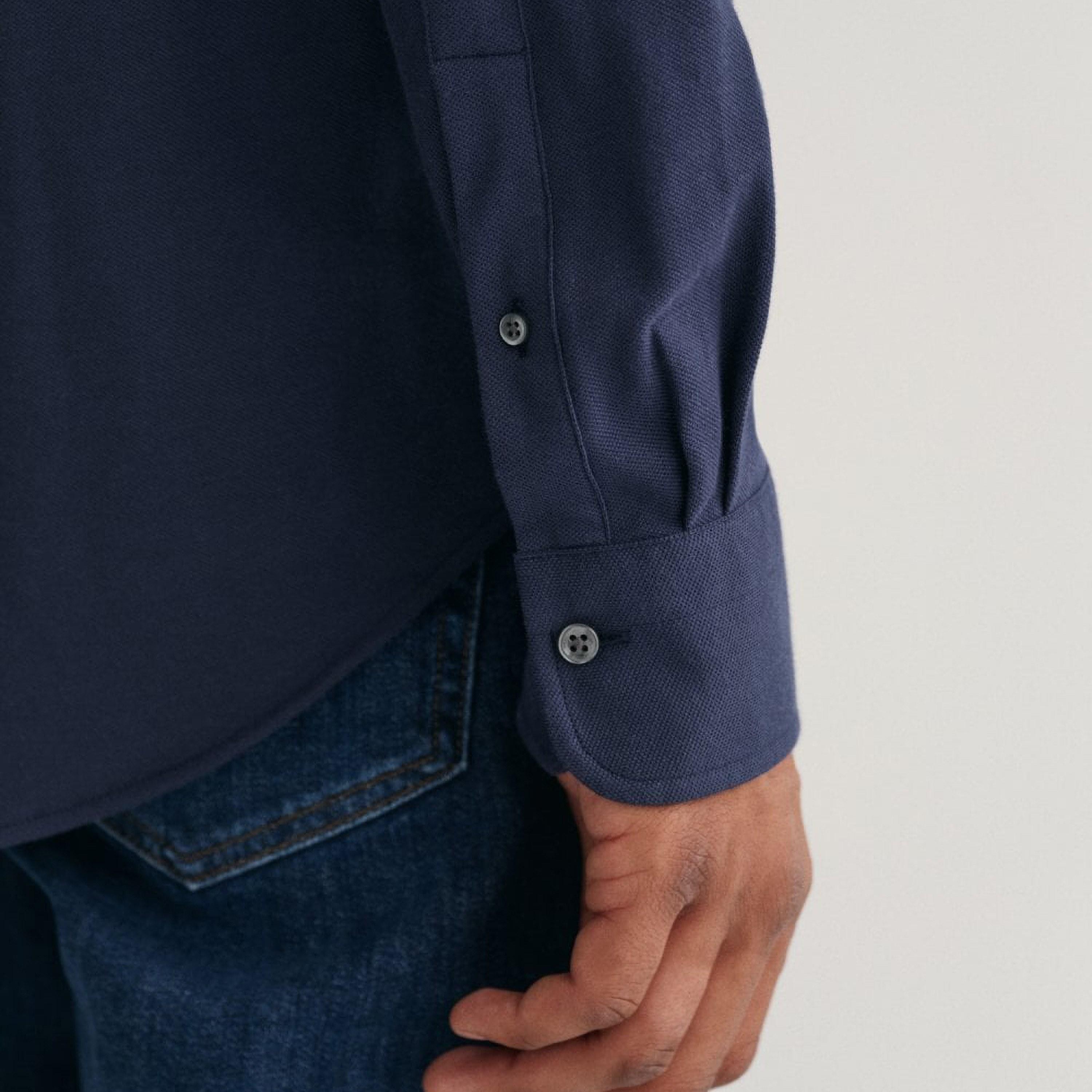 Gant Regular Fit Plain Collared Long Sleeves Men's Shirt-men-clothing-shirts-image-7