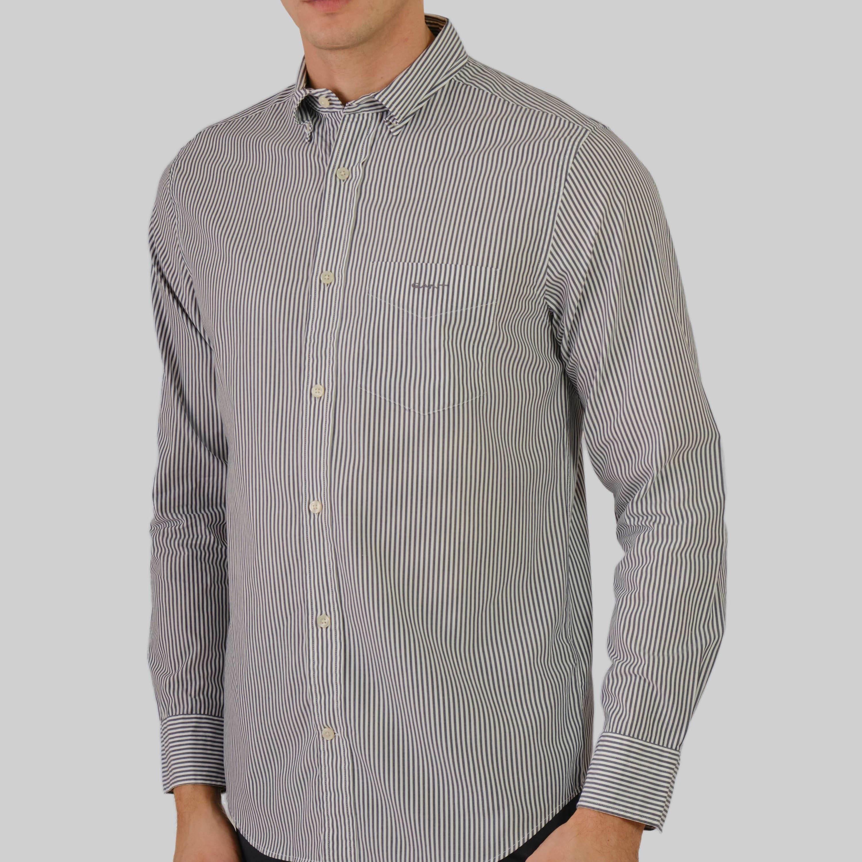 Gant Regular Fit Striped Button-Down Collar Long Sleeves Men's Shirt-men-clothing-shirts-image-3