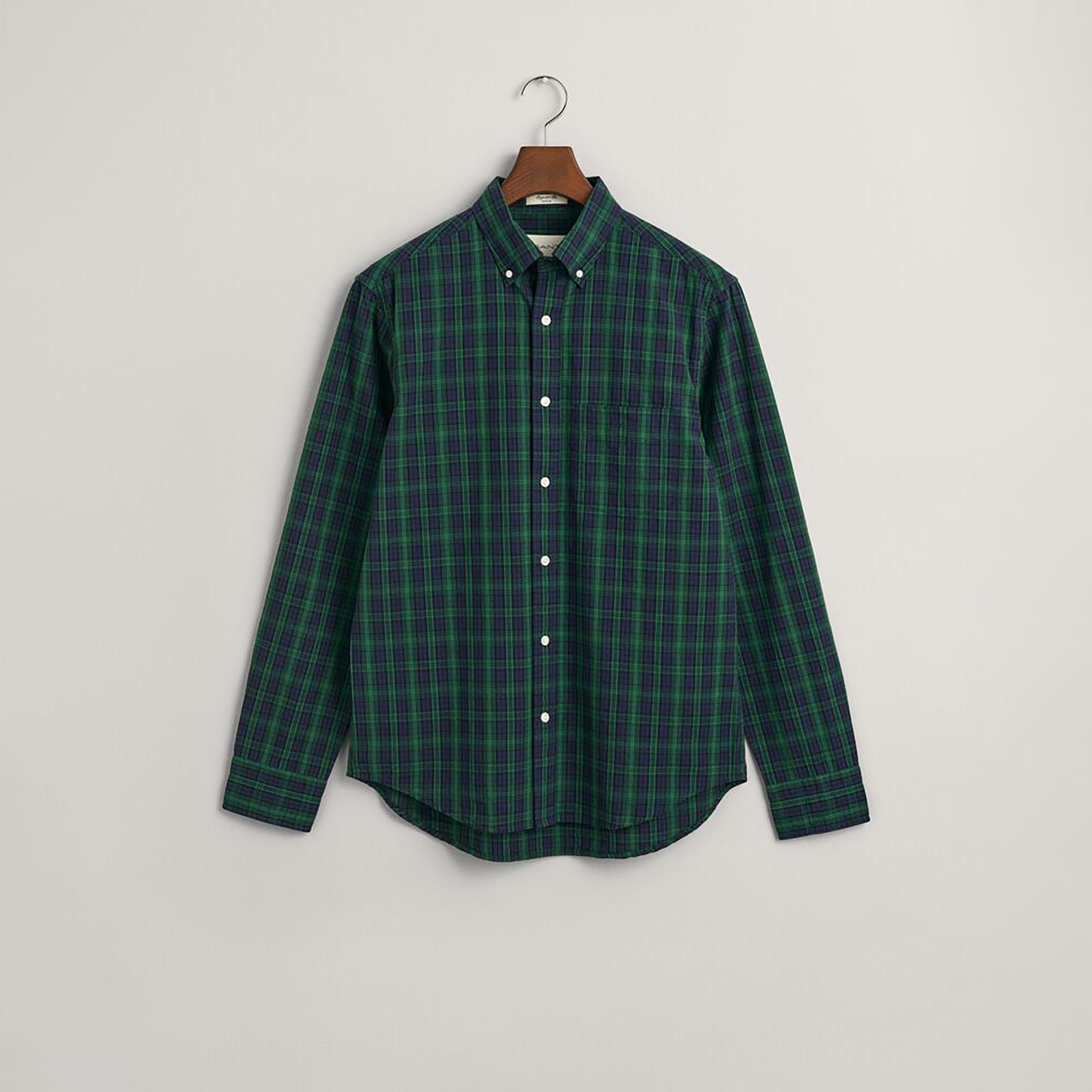 Gant Regular Fit Checked Button-Down Collar Long Sleeves Men's Shirt-men-clothing-shirts-image-1