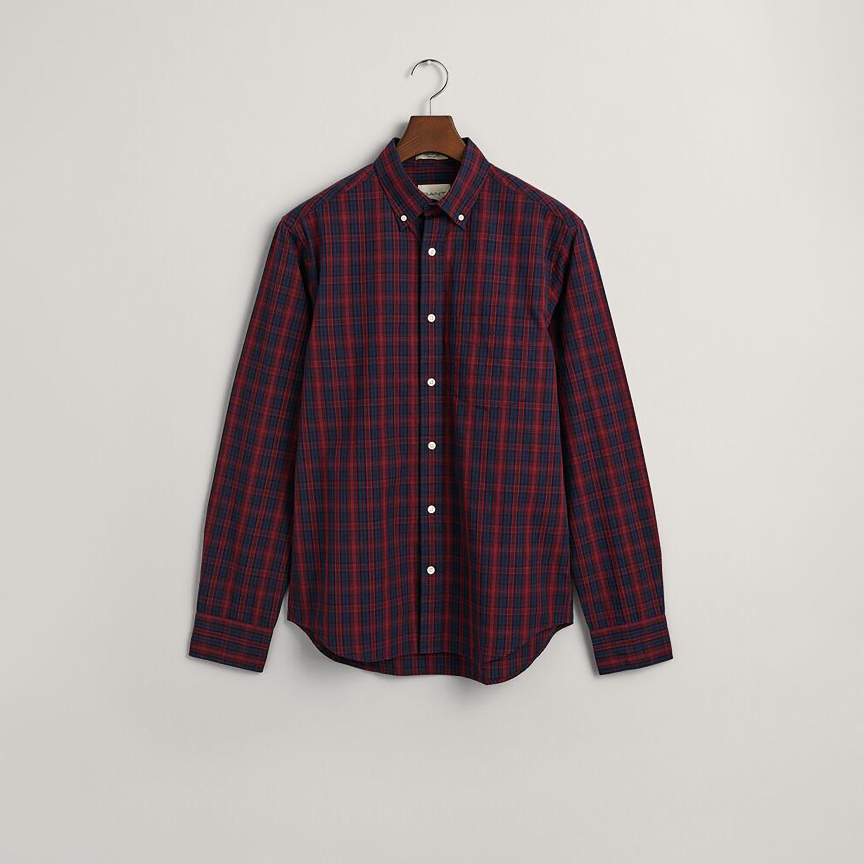 Gant Regular Fit Checked Button-Down Collar Long Sleeves Men's Shirt-men-clothing-shirts-image-2