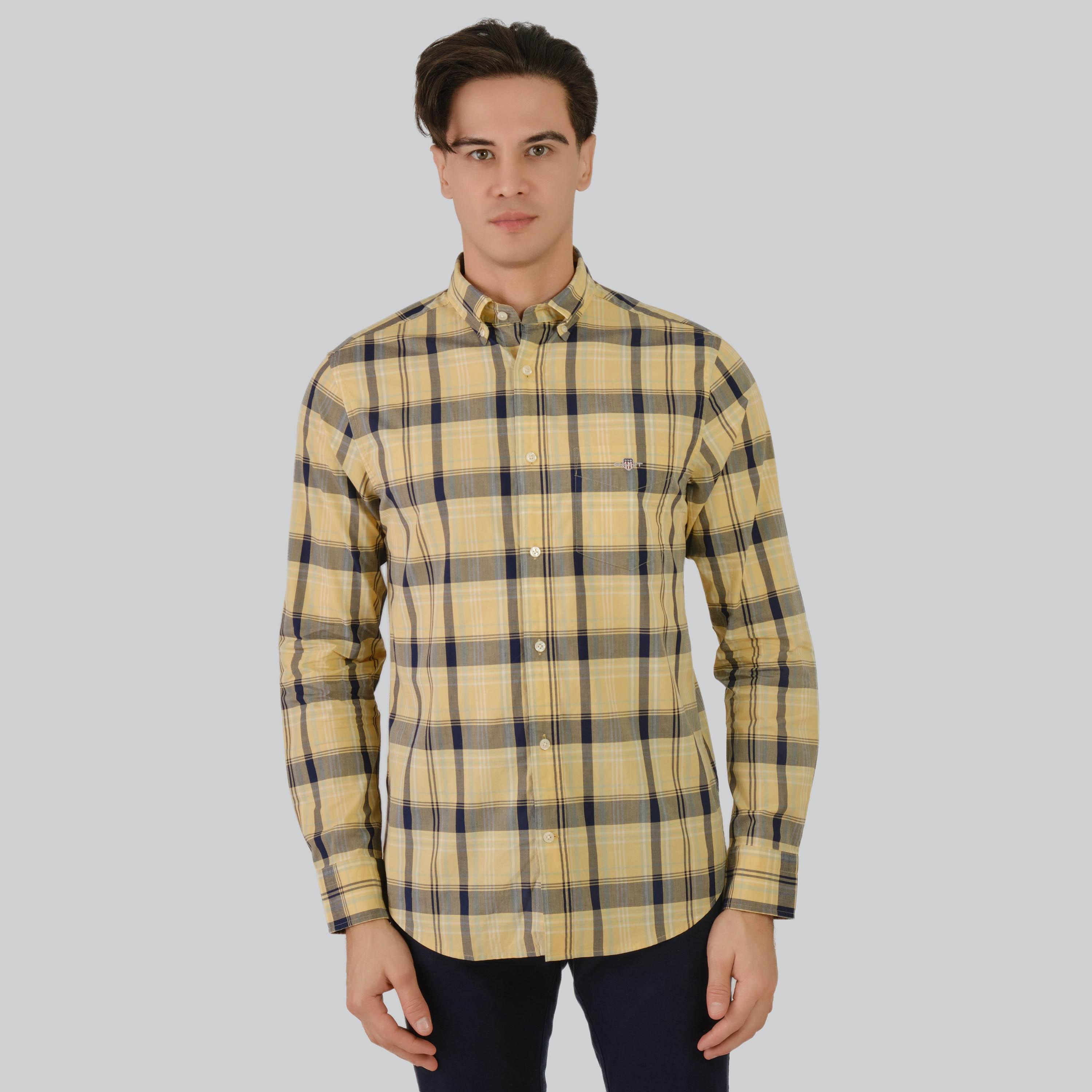 قميص رجالي بأكمام طويلة وياقة مربعة ومقاس عادي من Gant-men-clothing-shirts-image-5