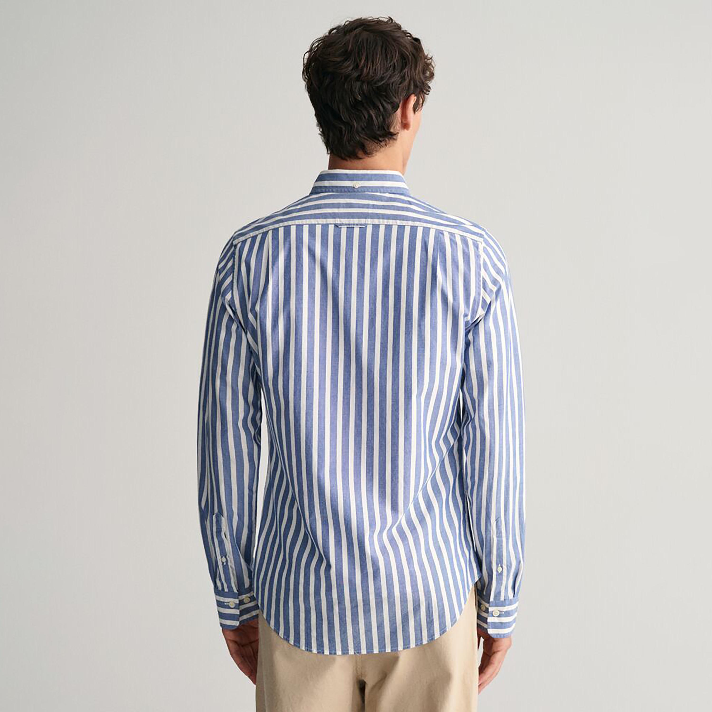 Gant Regular Fit Striped Button-Down Collar Long Sleeves Men's Shirt-men-clothing-shirts-image-13
